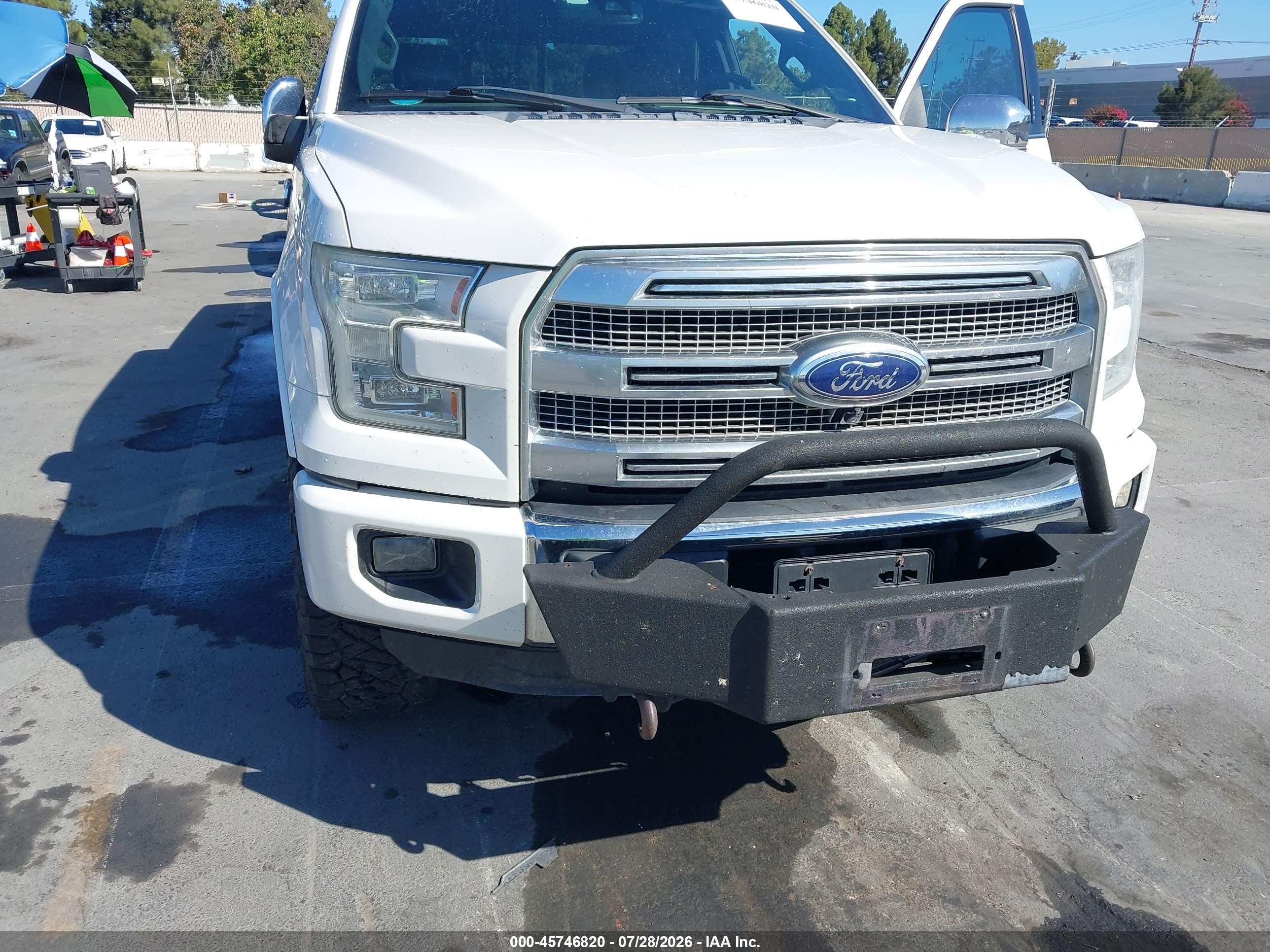 2015 Ford F-150 Platinum Белый vin: 1FTFW1EG0FFC76575