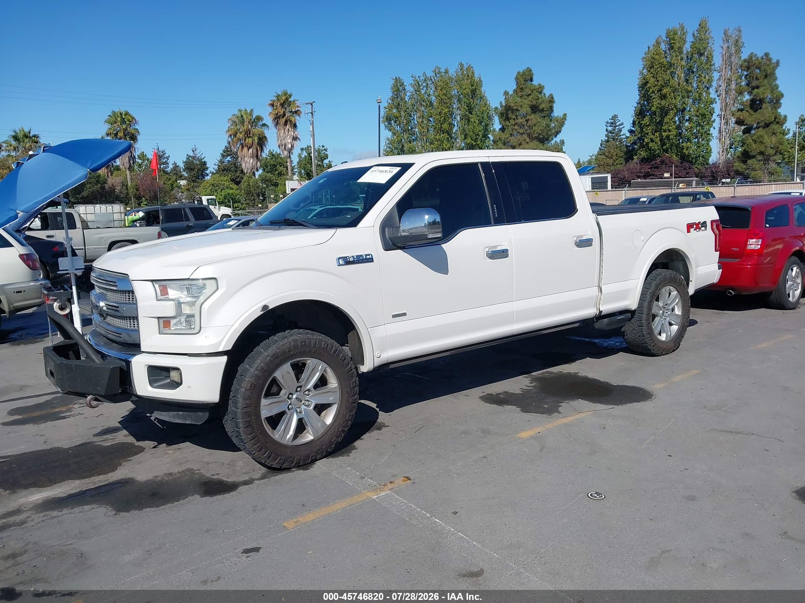 2015 Ford F-150 Platinum Белый vin: 1FTFW1EG0FFC76575
