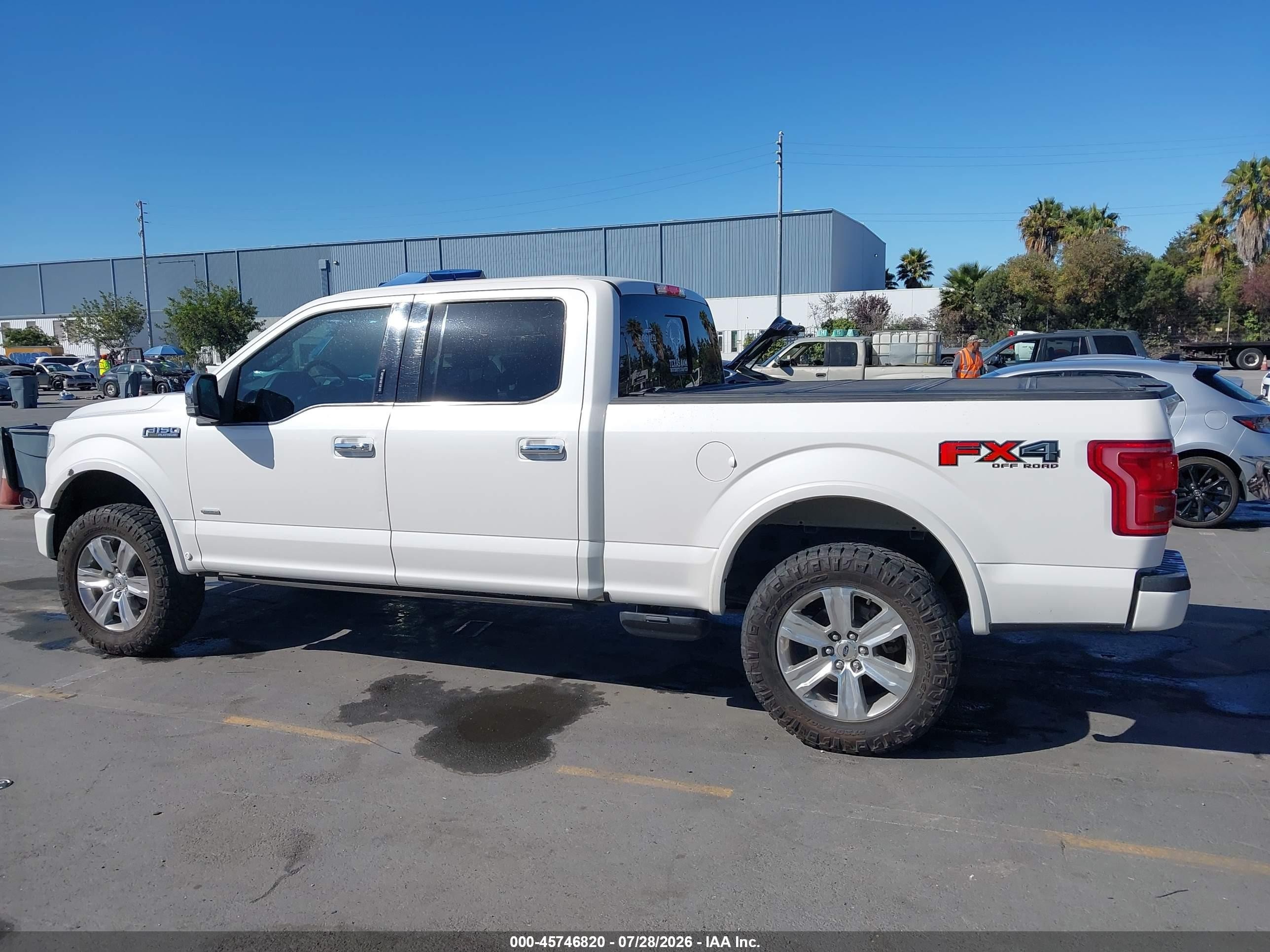 2015 Ford F-150 Platinum Белый vin: 1FTFW1EG0FFC76575
