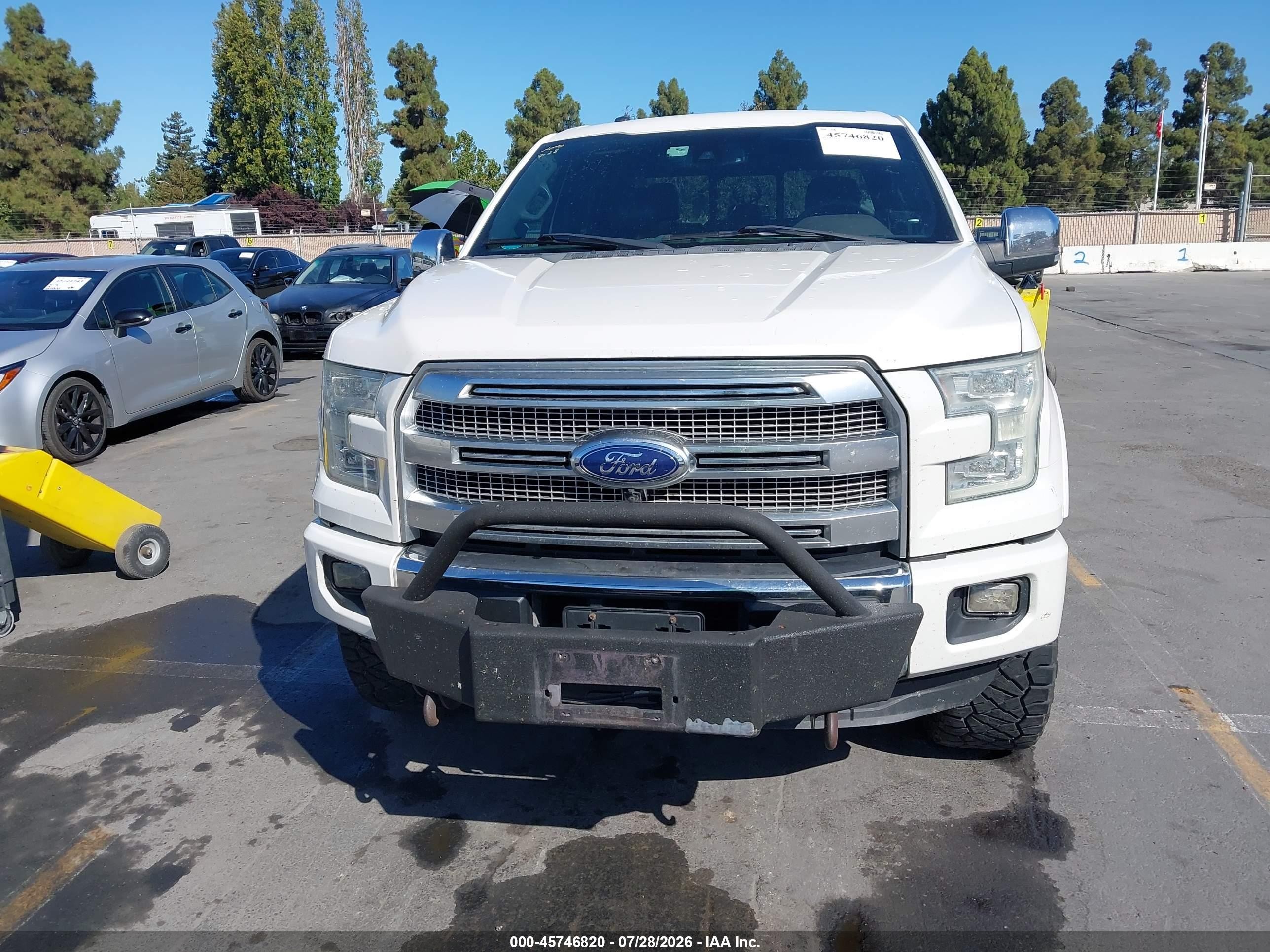 2015 Ford F-150 Platinum Белый vin: 1FTFW1EG0FFC76575