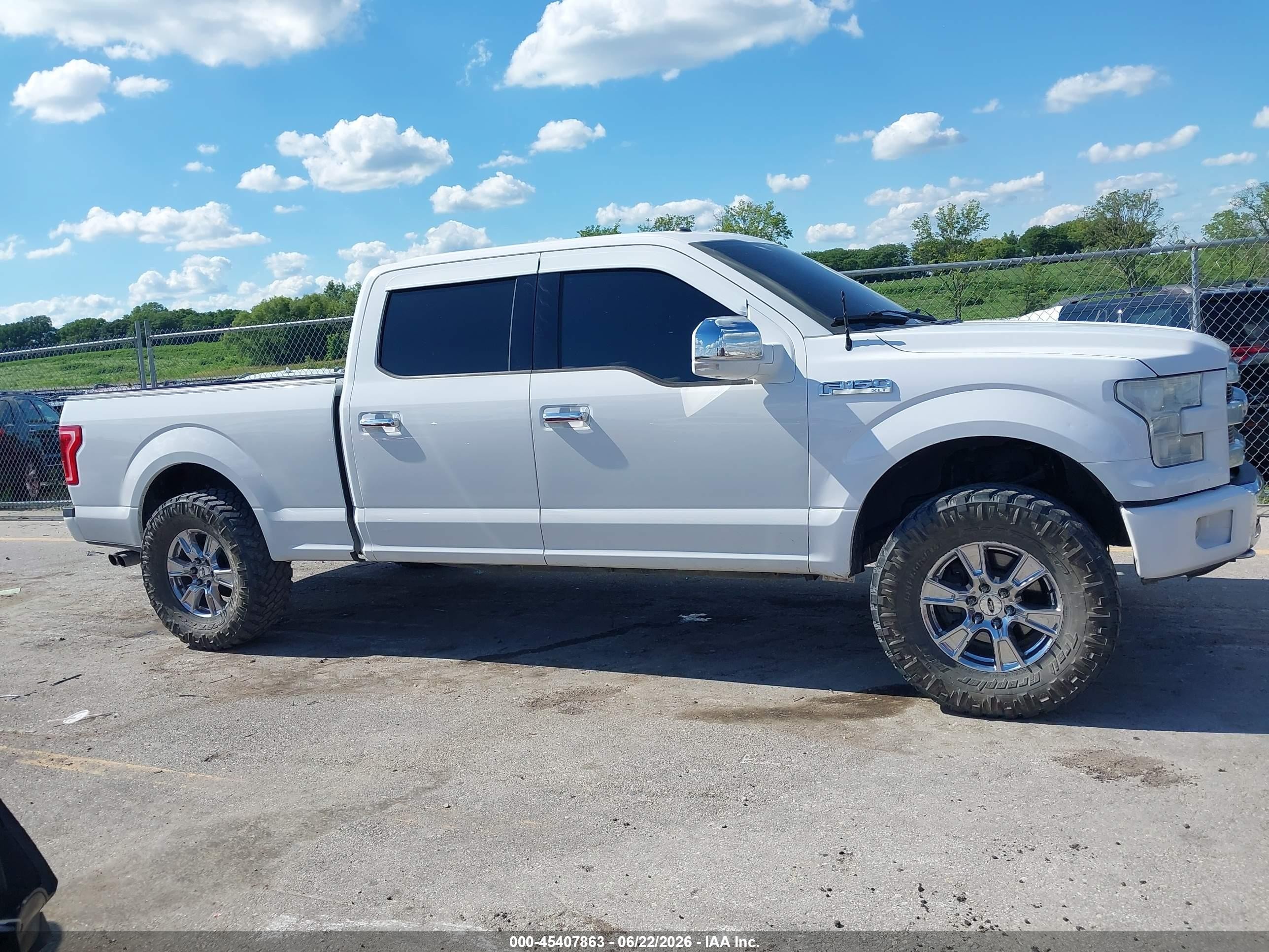 2015 Ford F-150 King Ranch/lariat/platinum/xl/xlt White vin: 1FTFW1EG1FFC94339