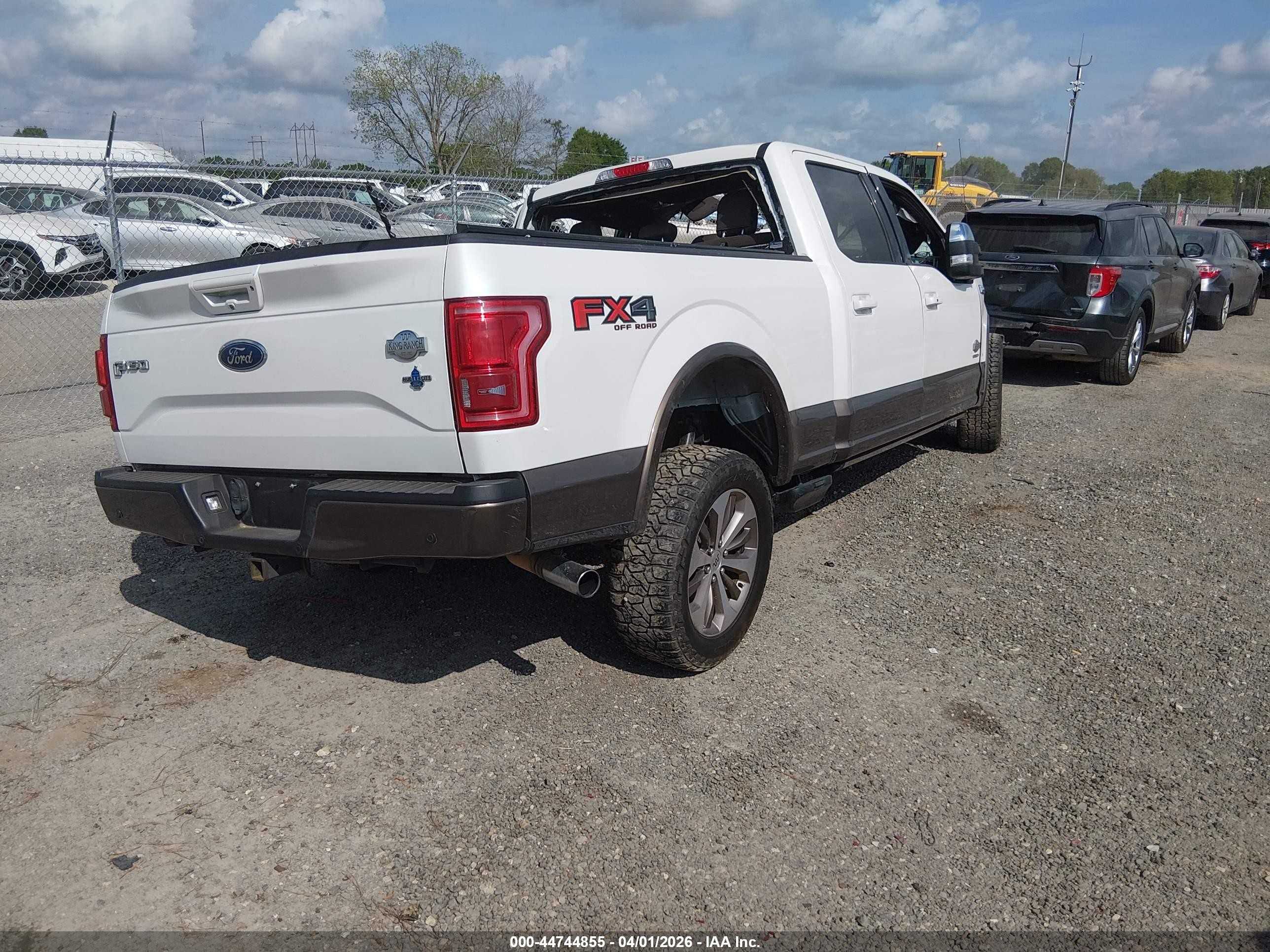 2015 Ford F-150 King Ranch White vin: 1FTFW1EG5FFA84651