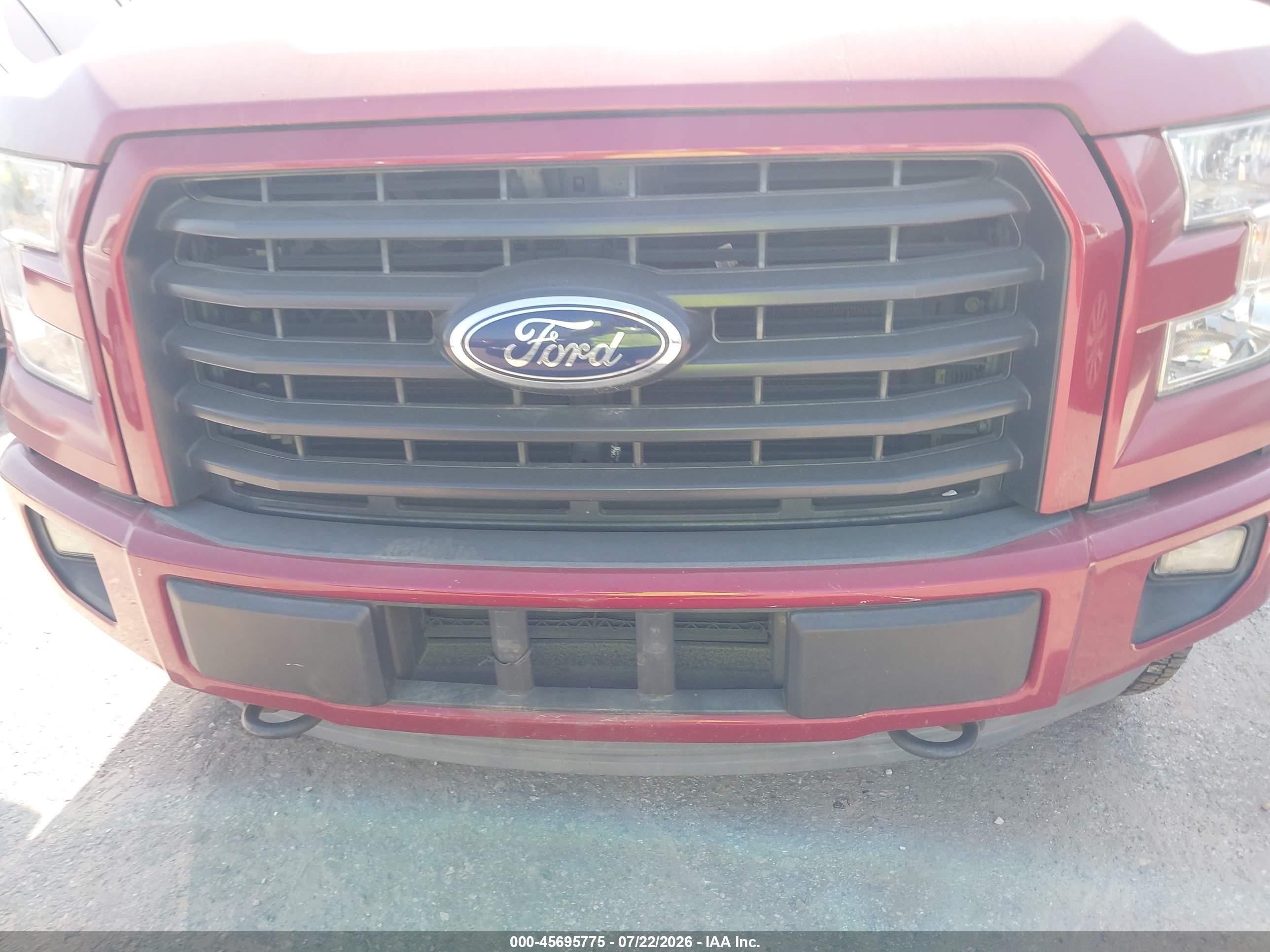 2015 Ford F-150 Xlt Burgundy vin: 1FTFW1EG6FFB54528