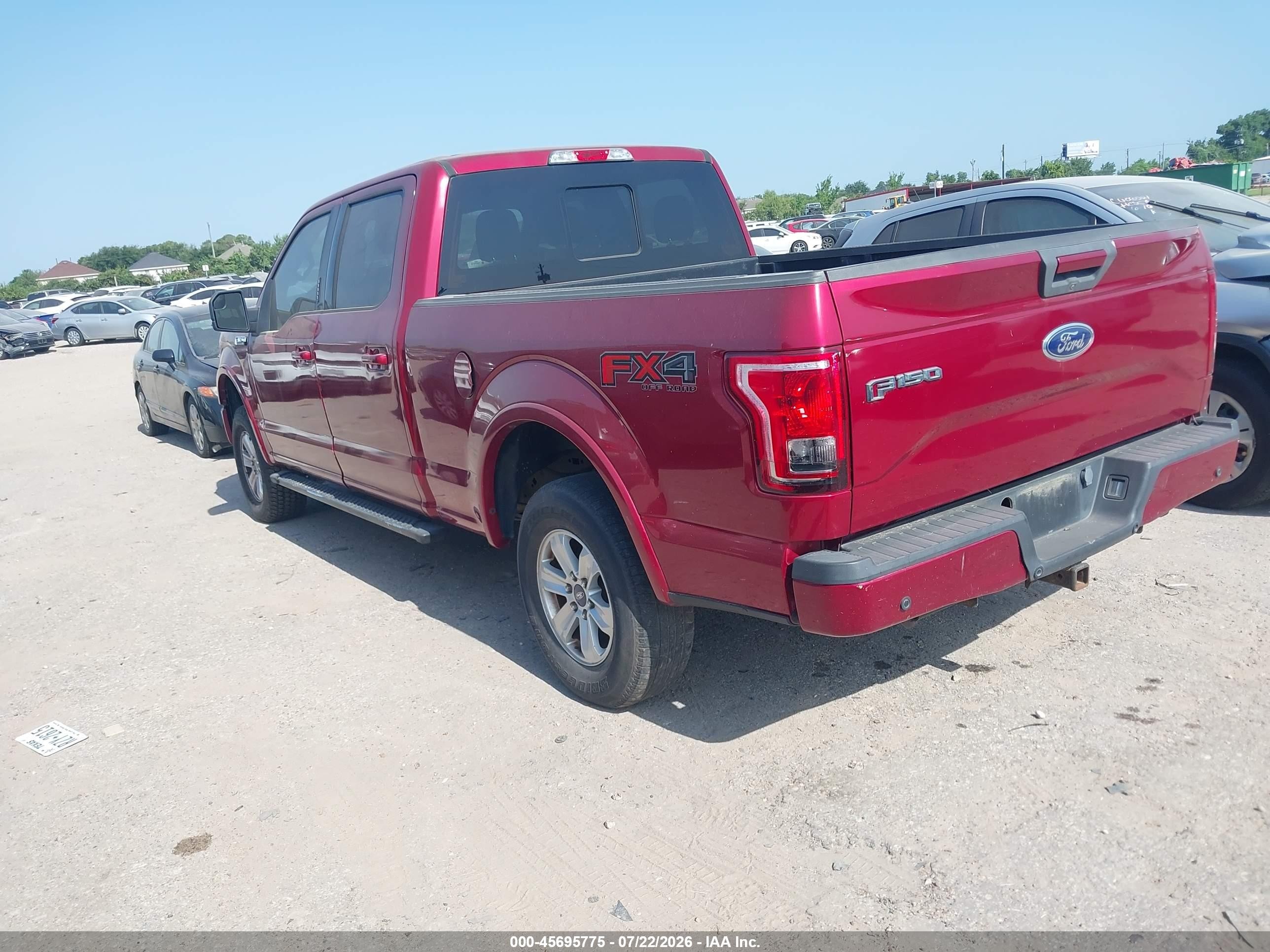 2015 Ford F-150 Xlt Burgundy vin: 1FTFW1EG6FFB54528