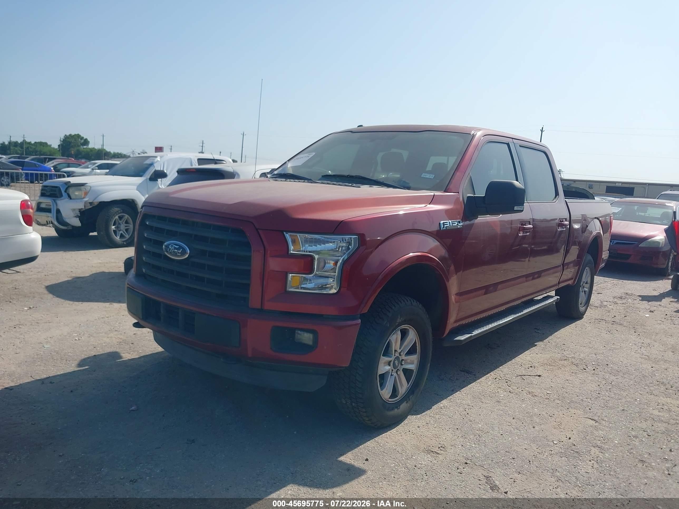 2015 Ford F-150 Xlt Burgundy vin: 1FTFW1EG6FFB54528