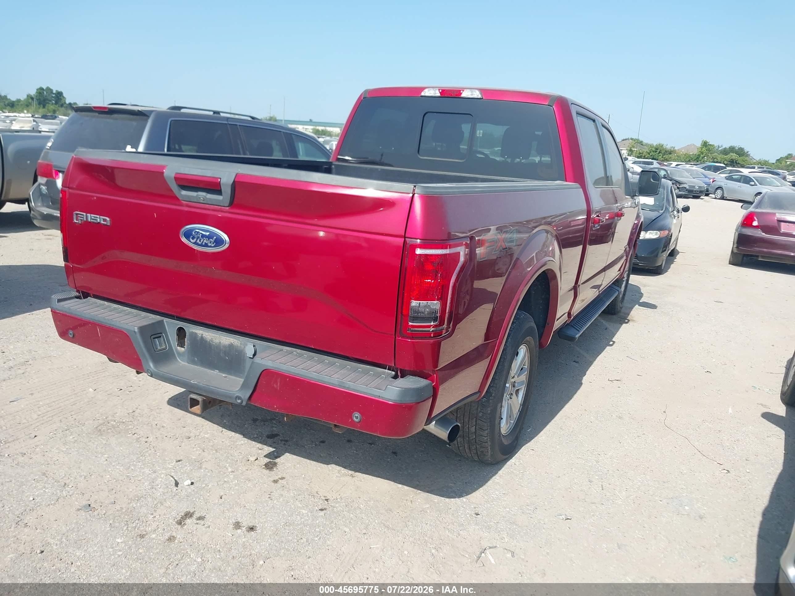 2015 Ford F-150 Xlt Burgundy vin: 1FTFW1EG6FFB54528