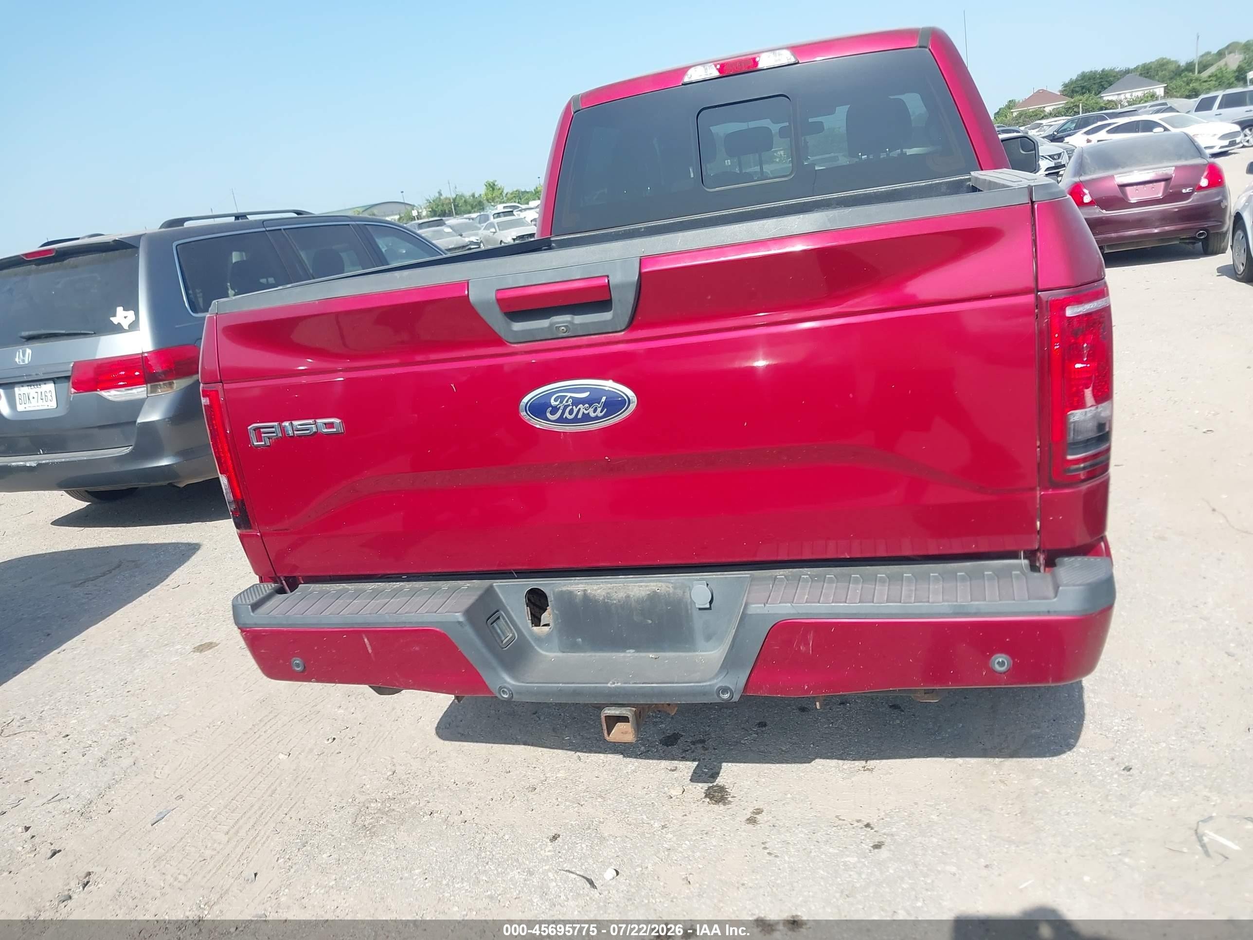 2015 Ford F-150 Xlt Burgundy vin: 1FTFW1EG6FFB54528