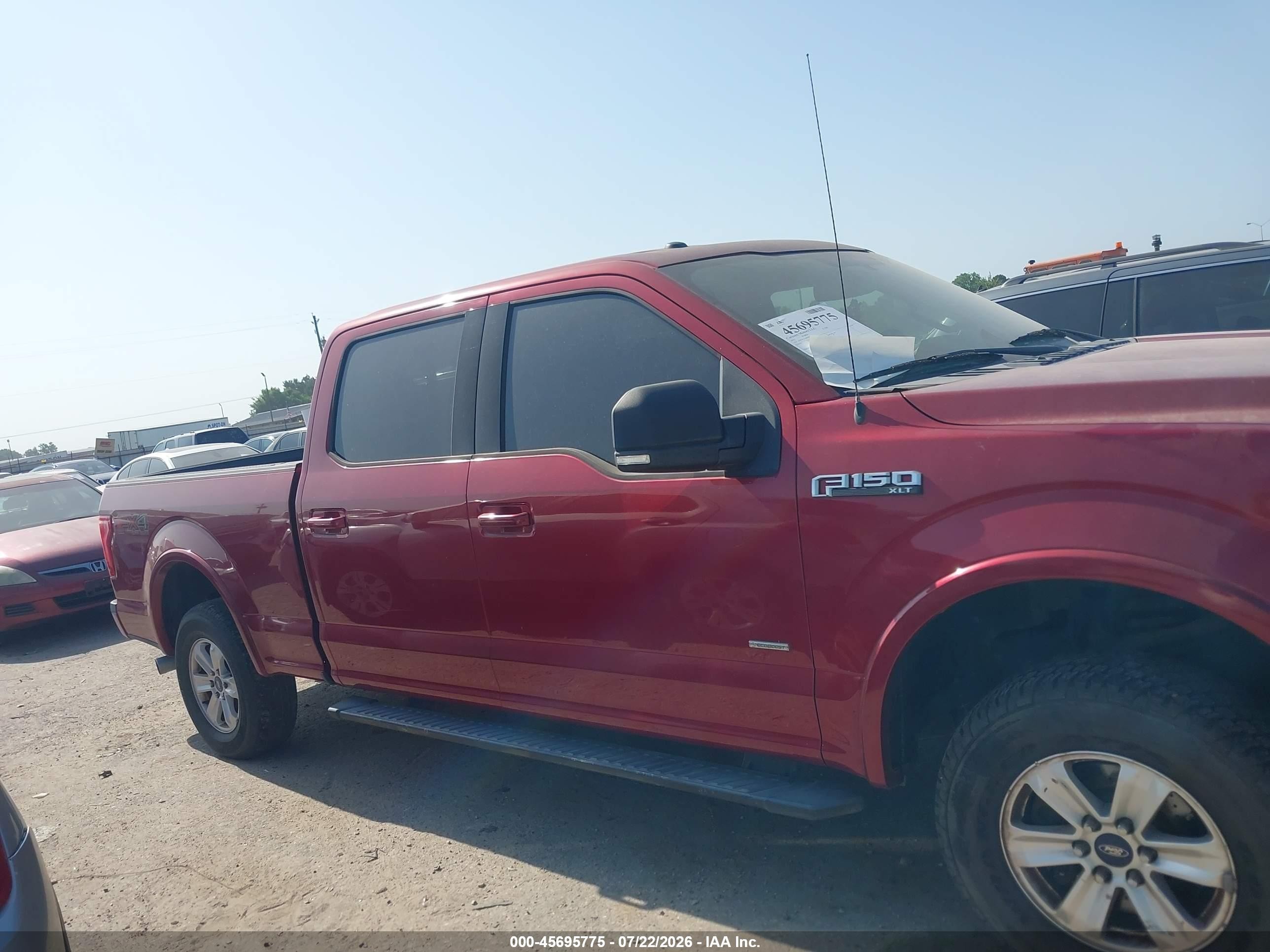 2015 Ford F-150 Xlt Burgundy vin: 1FTFW1EG6FFB54528