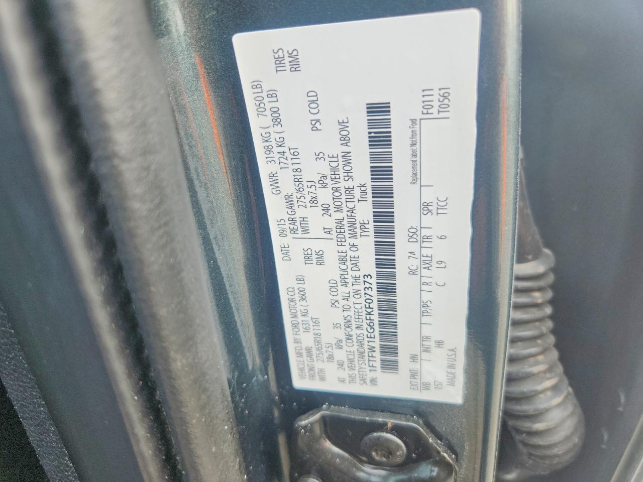 2015 Ford F150 Supercrew Gray vin: 1FTFW1EG6FKF07373