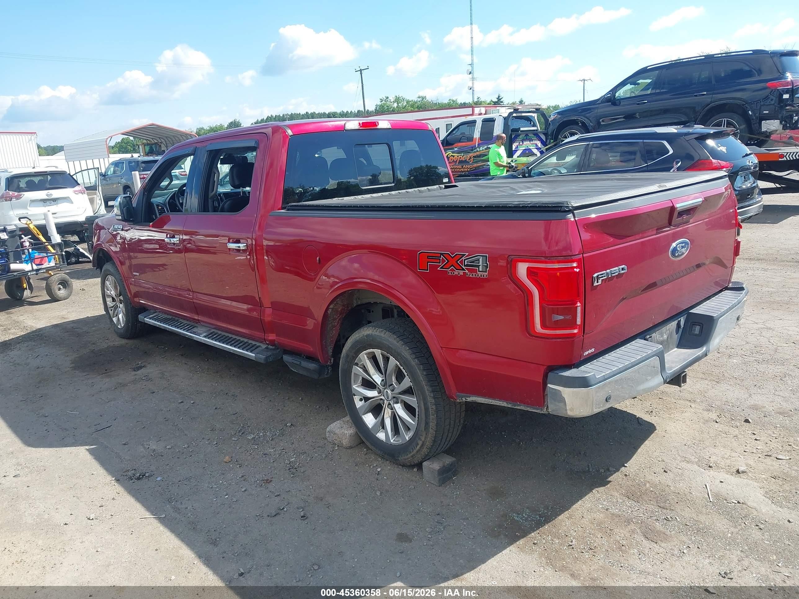 2015 Ford F-150 Lariat Red vin: 1FTFW1EG7FFB94326