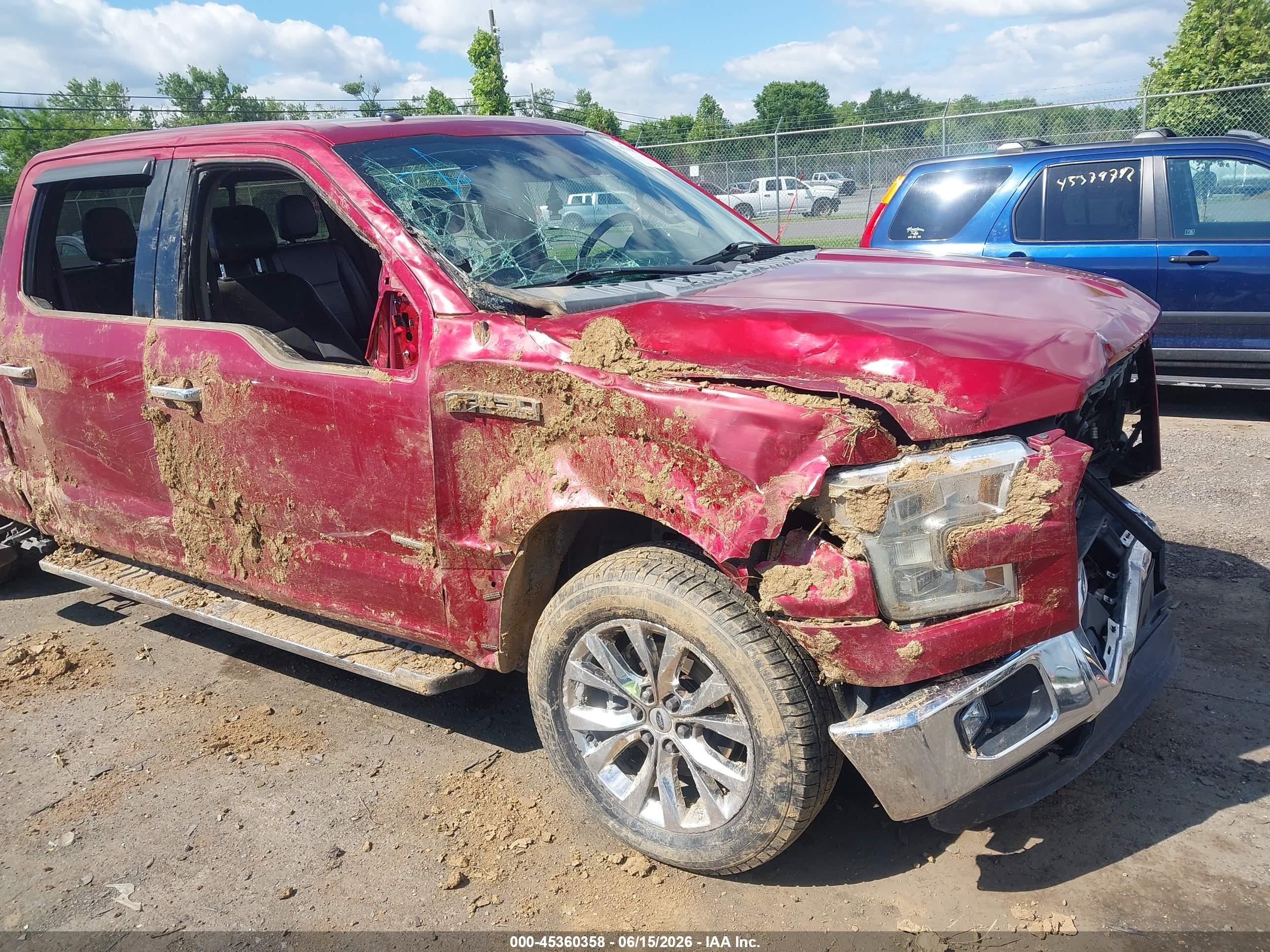 2015 Ford F-150 Lariat Red vin: 1FTFW1EG7FFB94326
