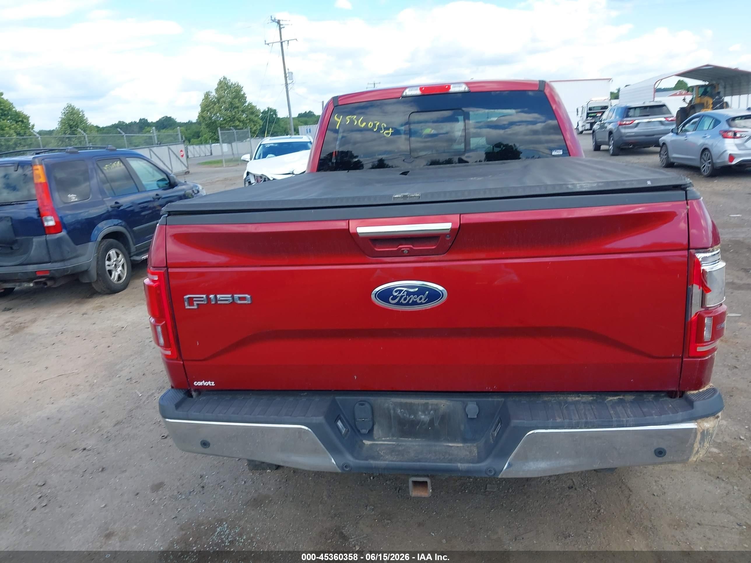 2015 Ford F-150 Lariat Red vin: 1FTFW1EG7FFB94326