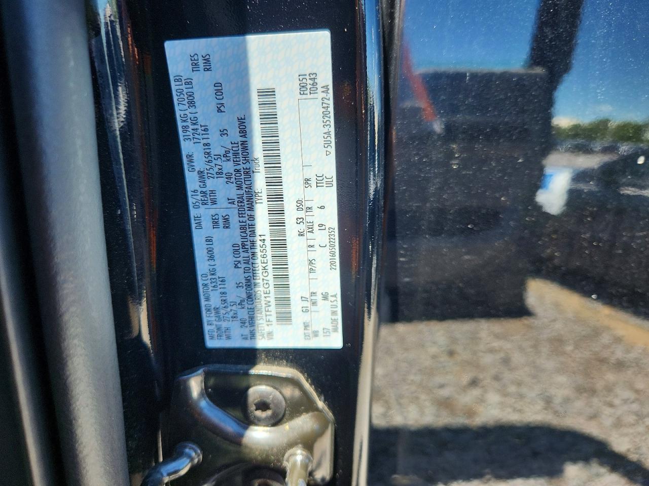 2016 Ford F150 Supercrew Black vin: 1FTFW1EG7GKE65541