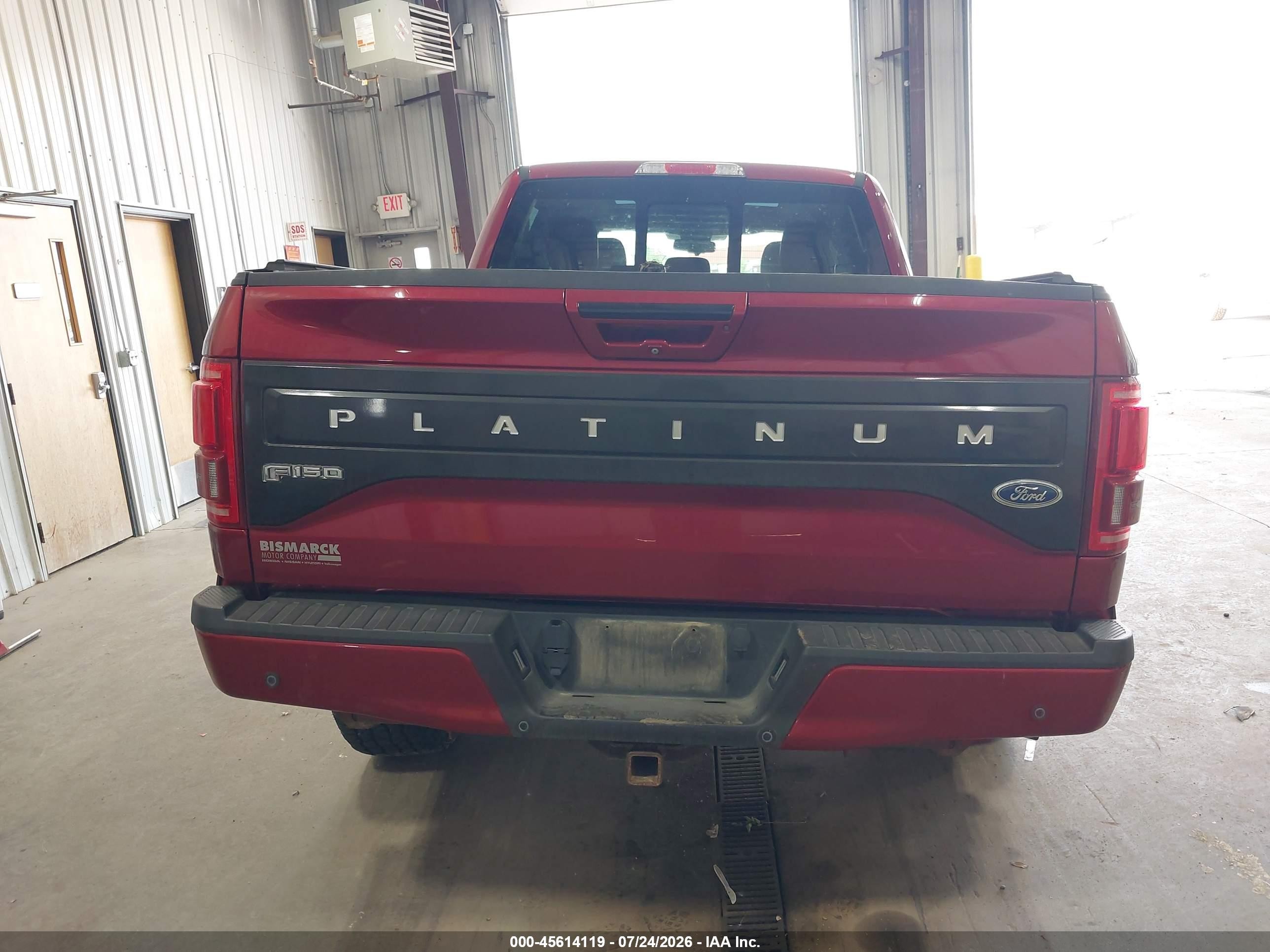 2015 Ford F-150 Platinum Red vin: 1FTFW1EG8FFA34195