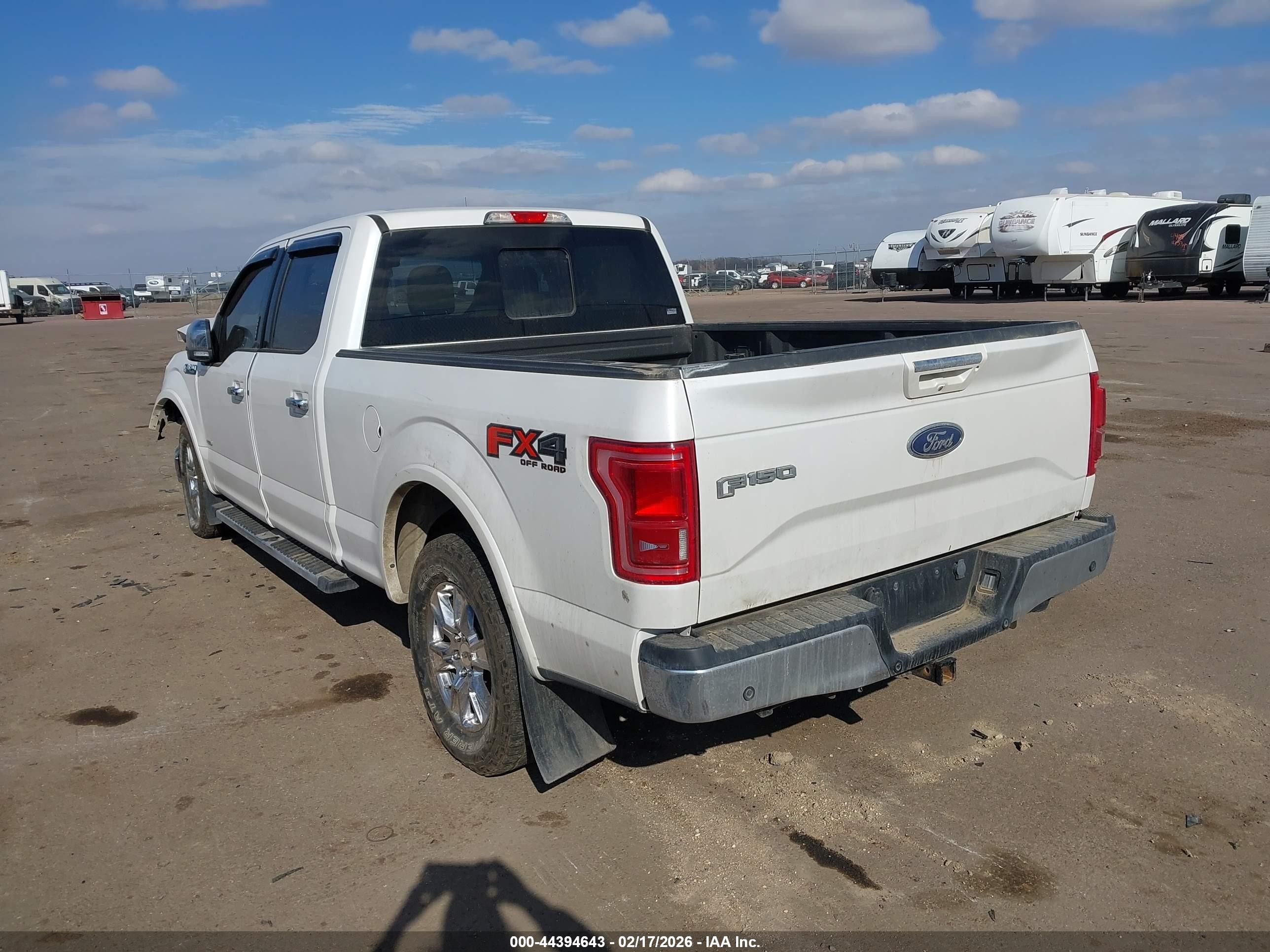 2015 Ford F-150 Lariat White vin: 1FTFW1EG8FKD21110
