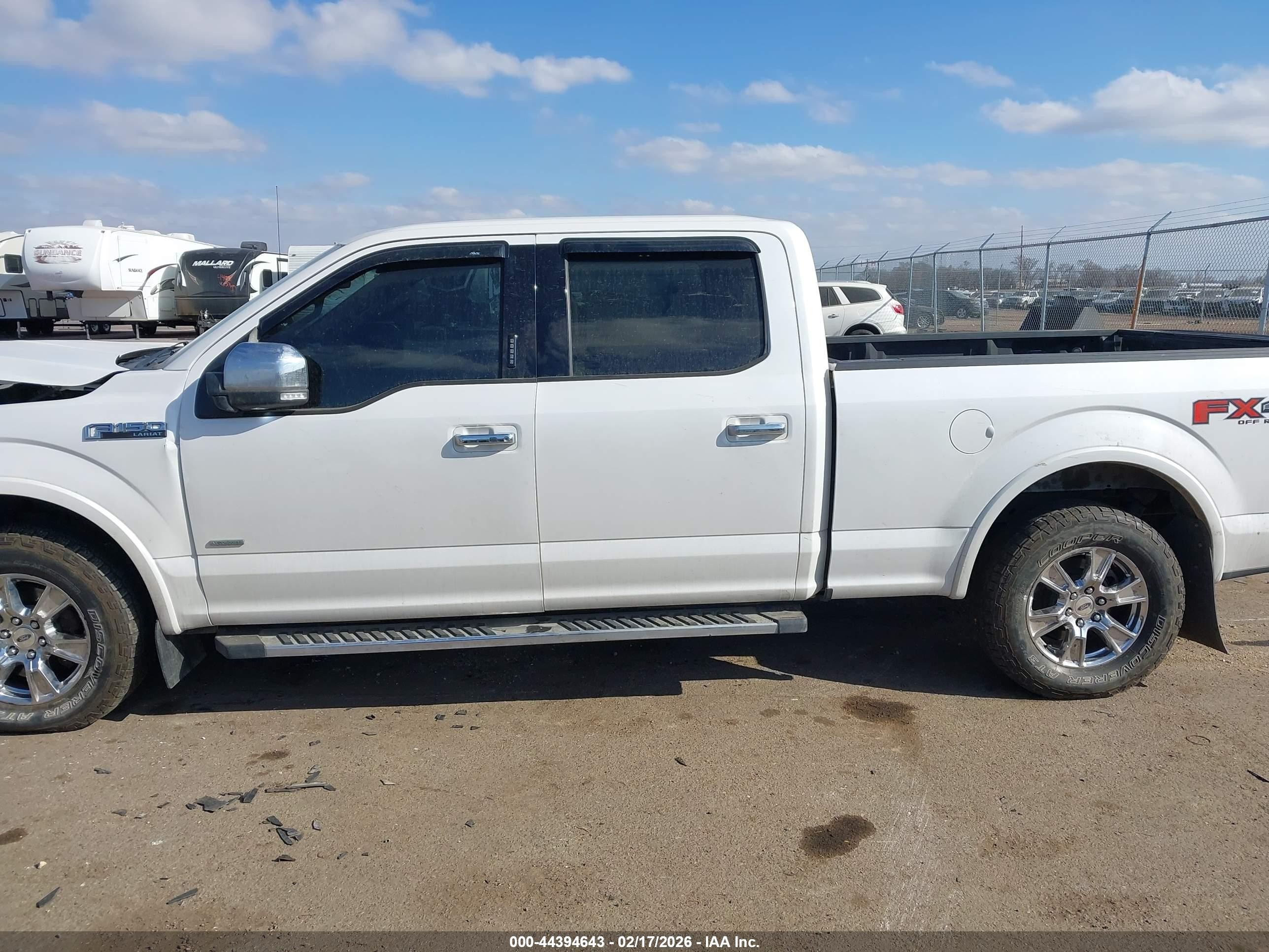 2015 Ford F-150 Lariat White vin: 1FTFW1EG8FKD21110
