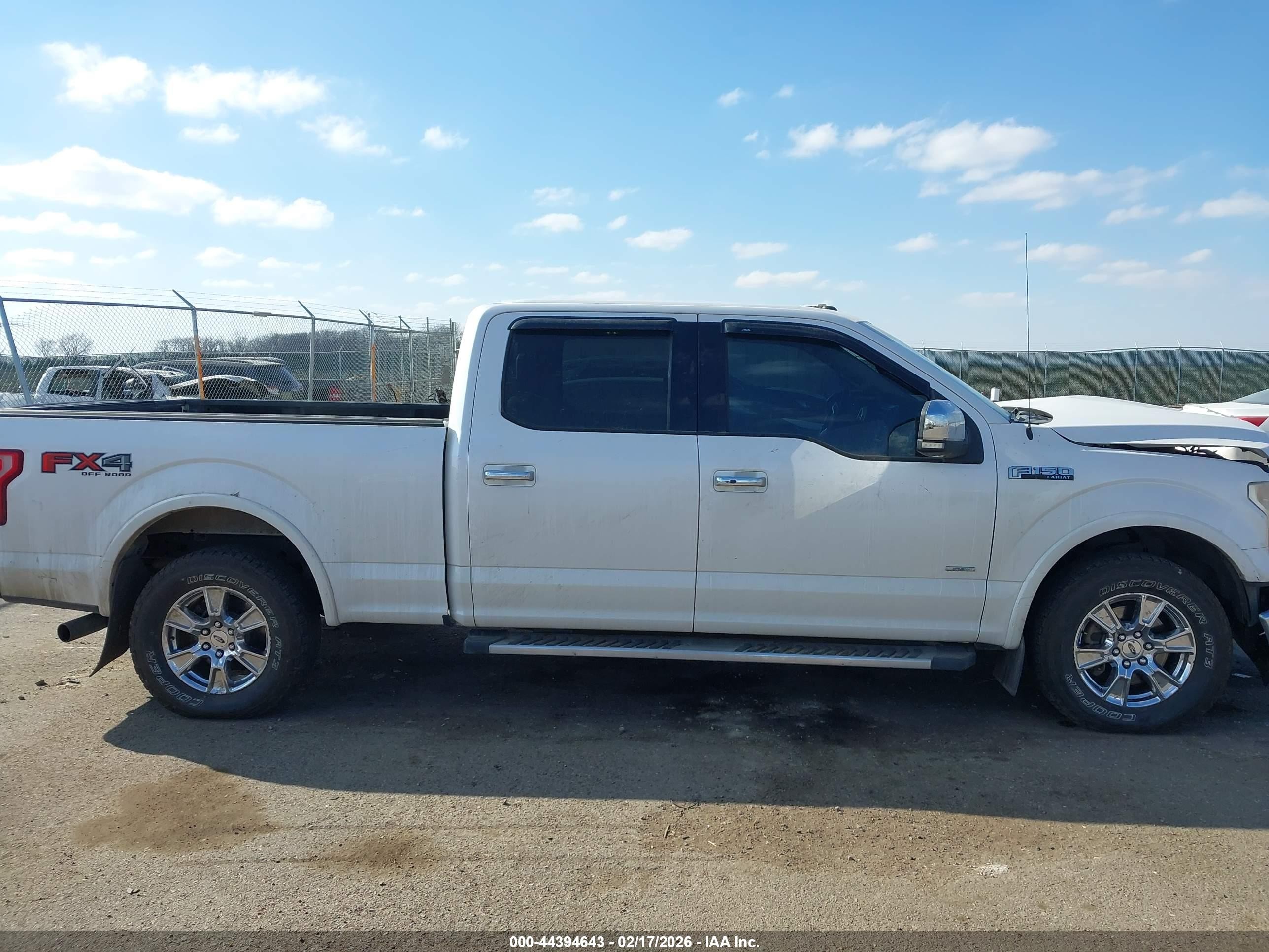 2015 Ford F-150 Lariat White vin: 1FTFW1EG8FKD21110