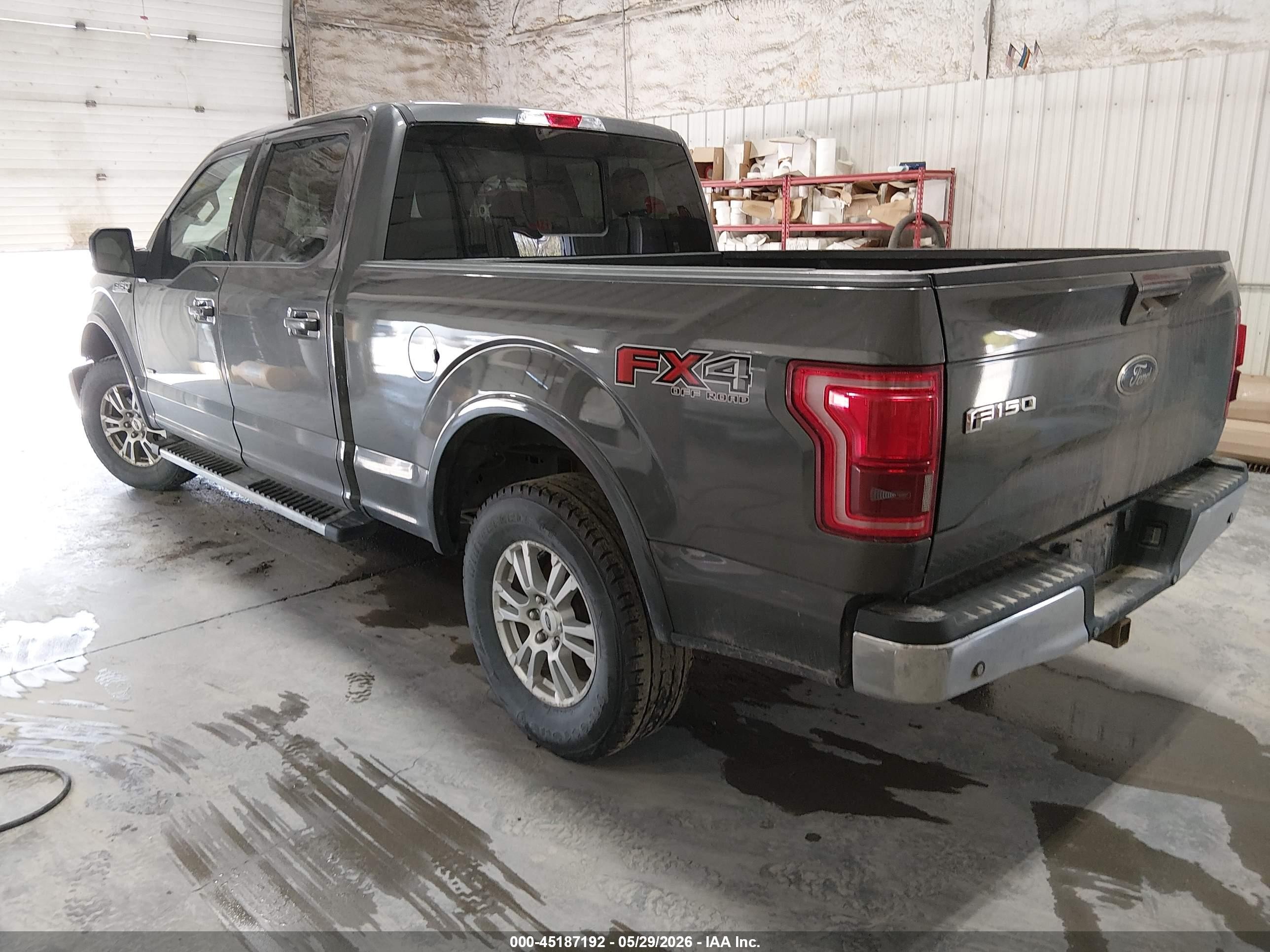 2015 Ford F-150 Lariat Gray vin: 1FTFW1EG9FKD20953