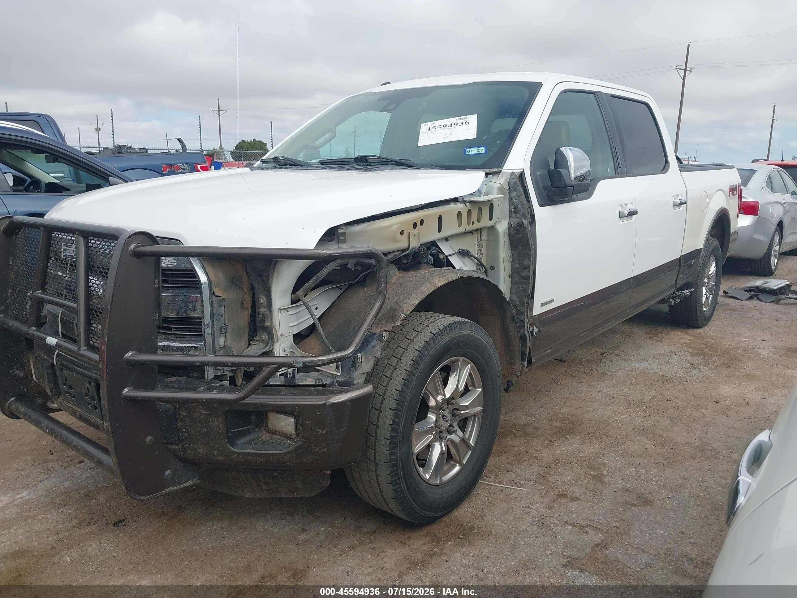 2015 Ford F-150 King Ranch/lariat/platinum/xl/xlt White vin: 1FTFW1EG9FKD26378