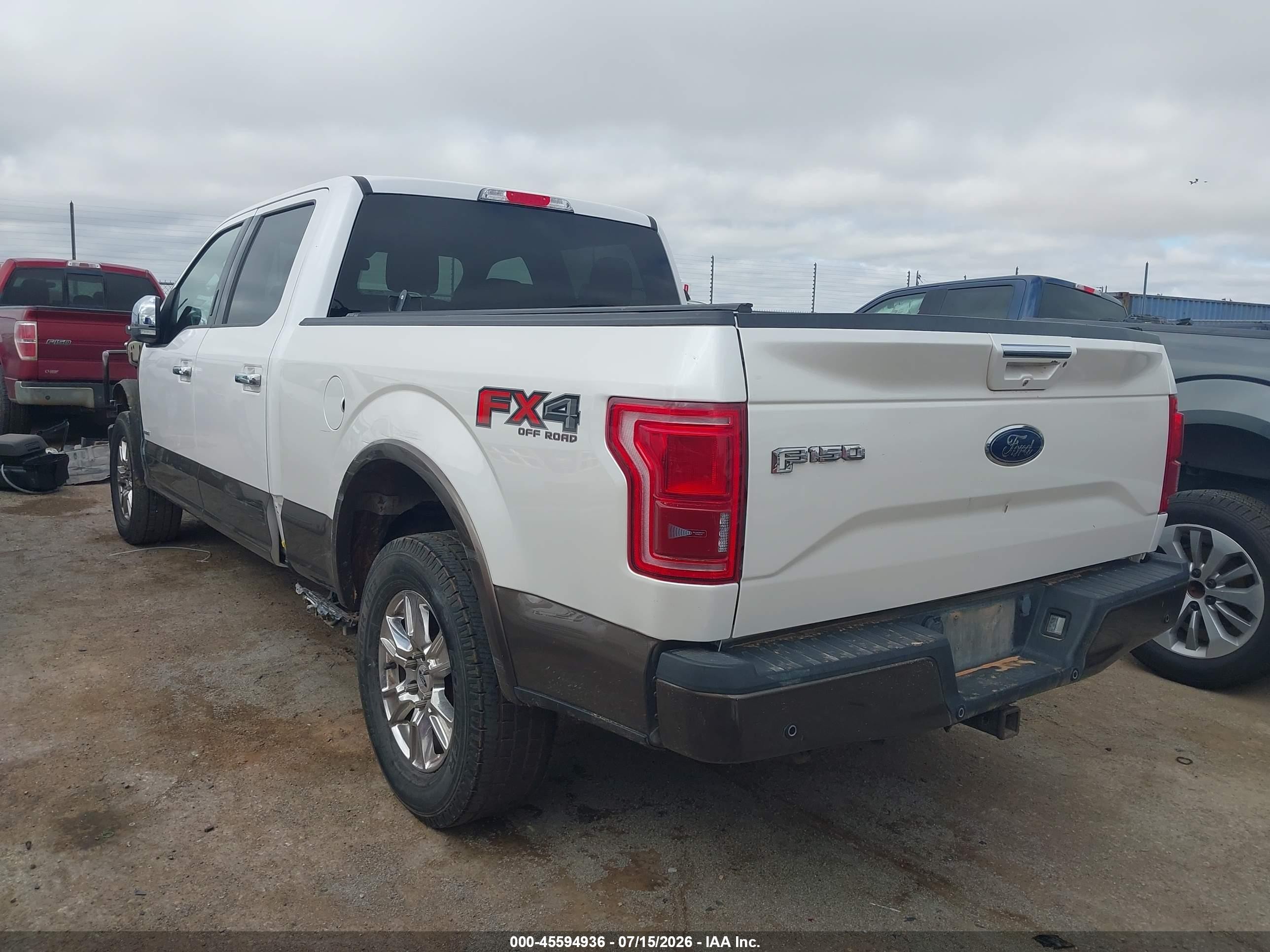 2015 Ford F-150 King Ranch/lariat/platinum/xl/xlt White vin: 1FTFW1EG9FKD26378