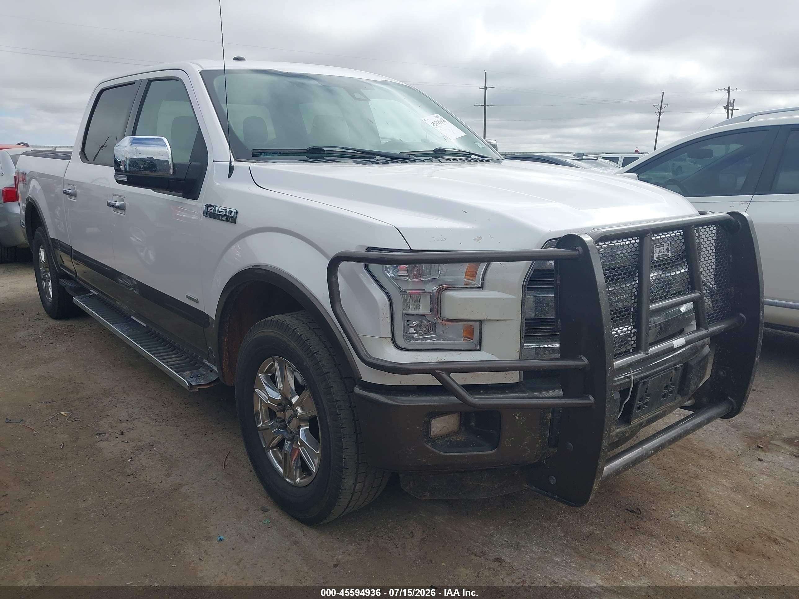 2015 Ford F-150 King Ranch/lariat/platinum/xl/xlt White vin: 1FTFW1EG9FKD26378