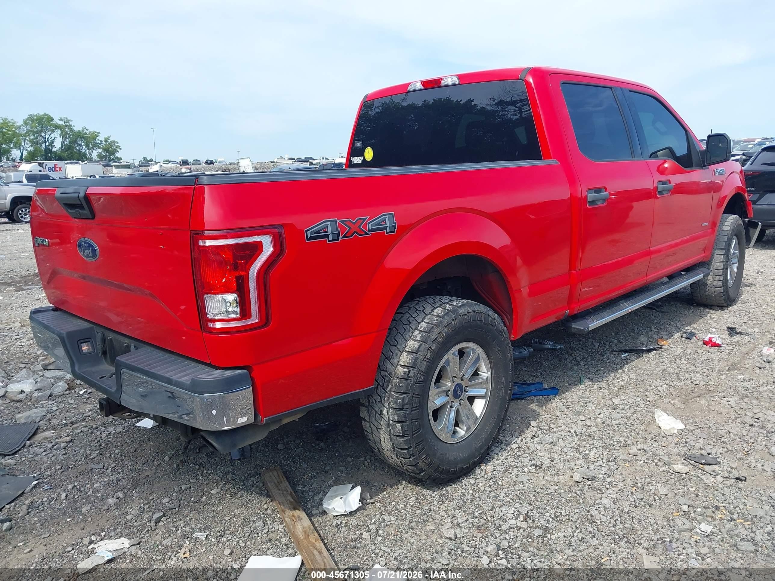 2015 Ford F-150 Xlt Red vin: 1FTFW1EGXFFA80675