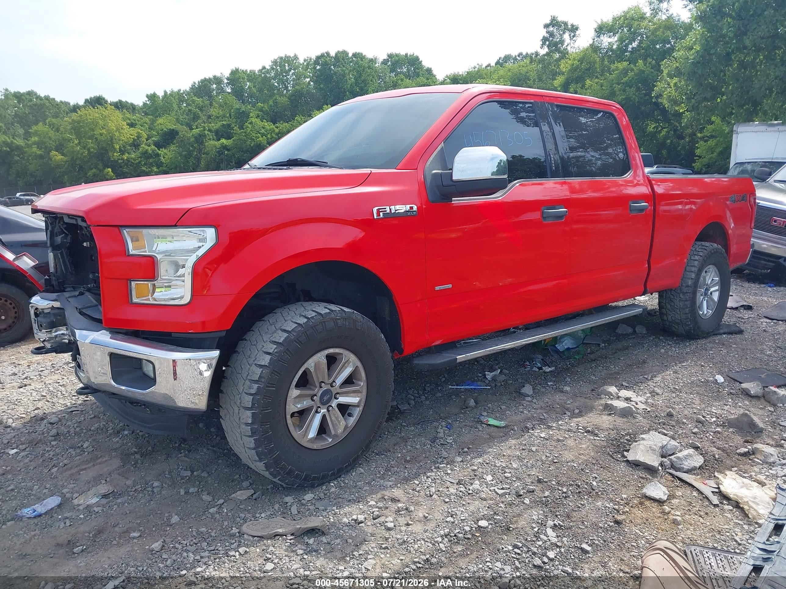 2015 Ford F-150 Xlt Red vin: 1FTFW1EGXFFA80675