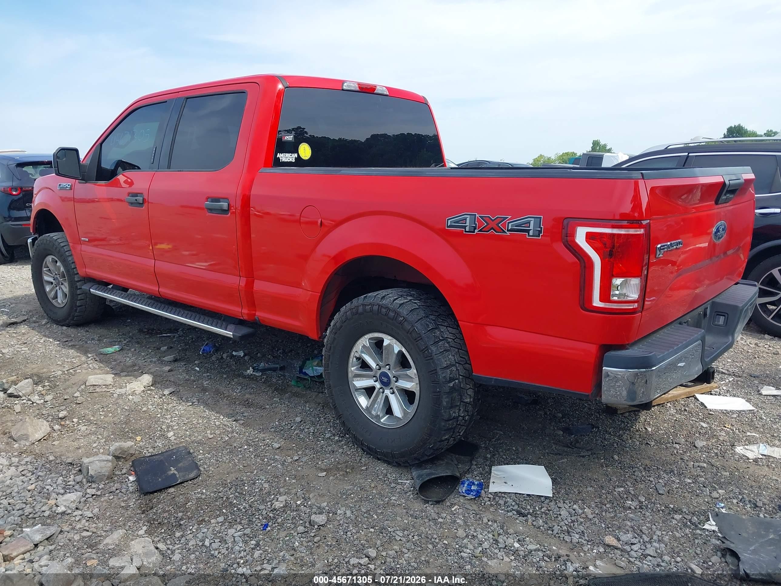 2015 Ford F-150 Xlt Red vin: 1FTFW1EGXFFA80675