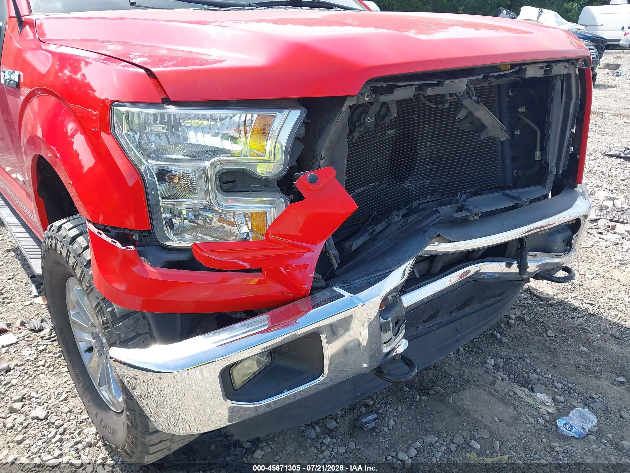 2015 Ford F-150 Xlt Red vin: 1FTFW1EGXFFA80675