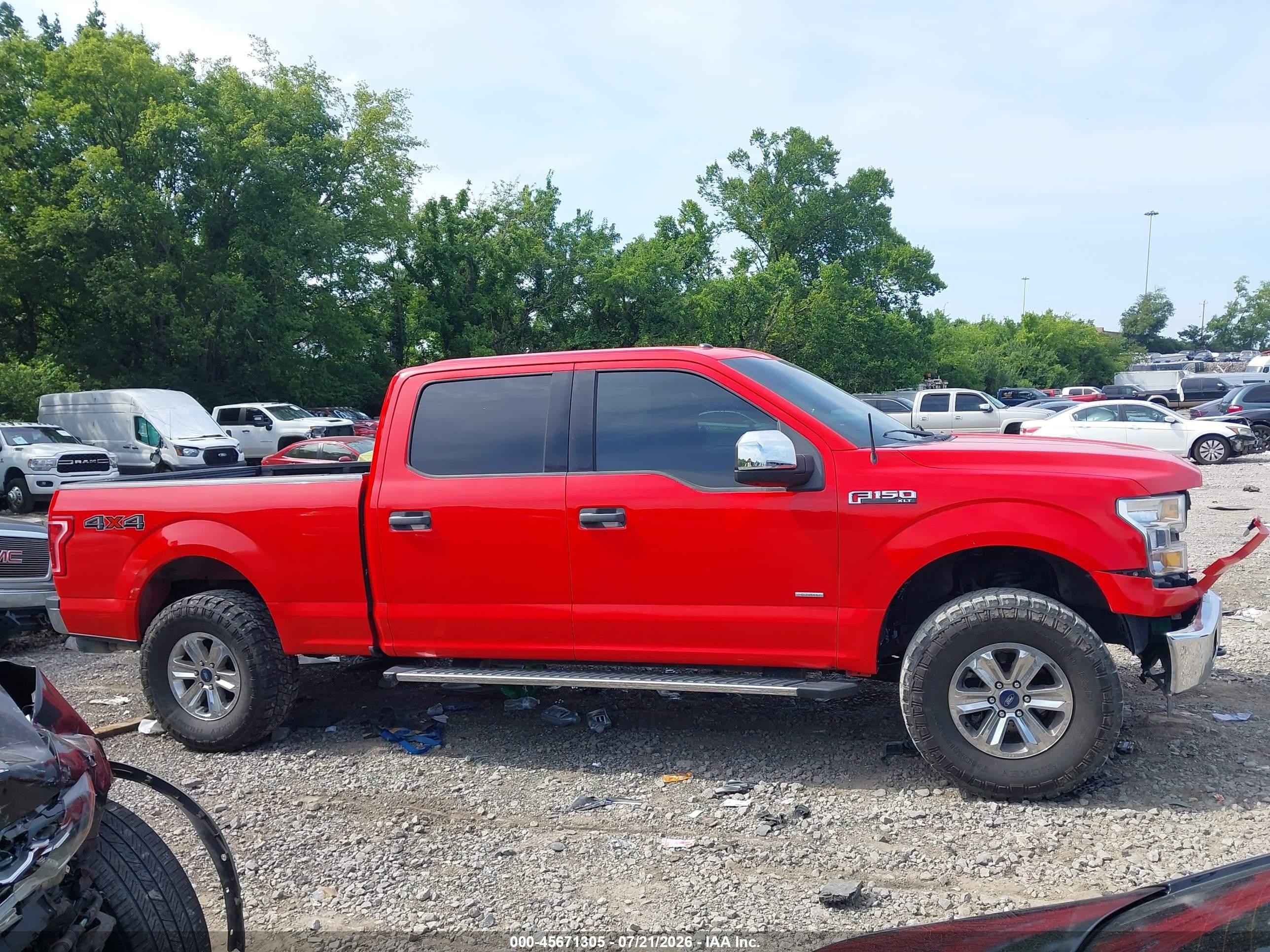 2015 Ford F-150 Xlt Red vin: 1FTFW1EGXFFA80675