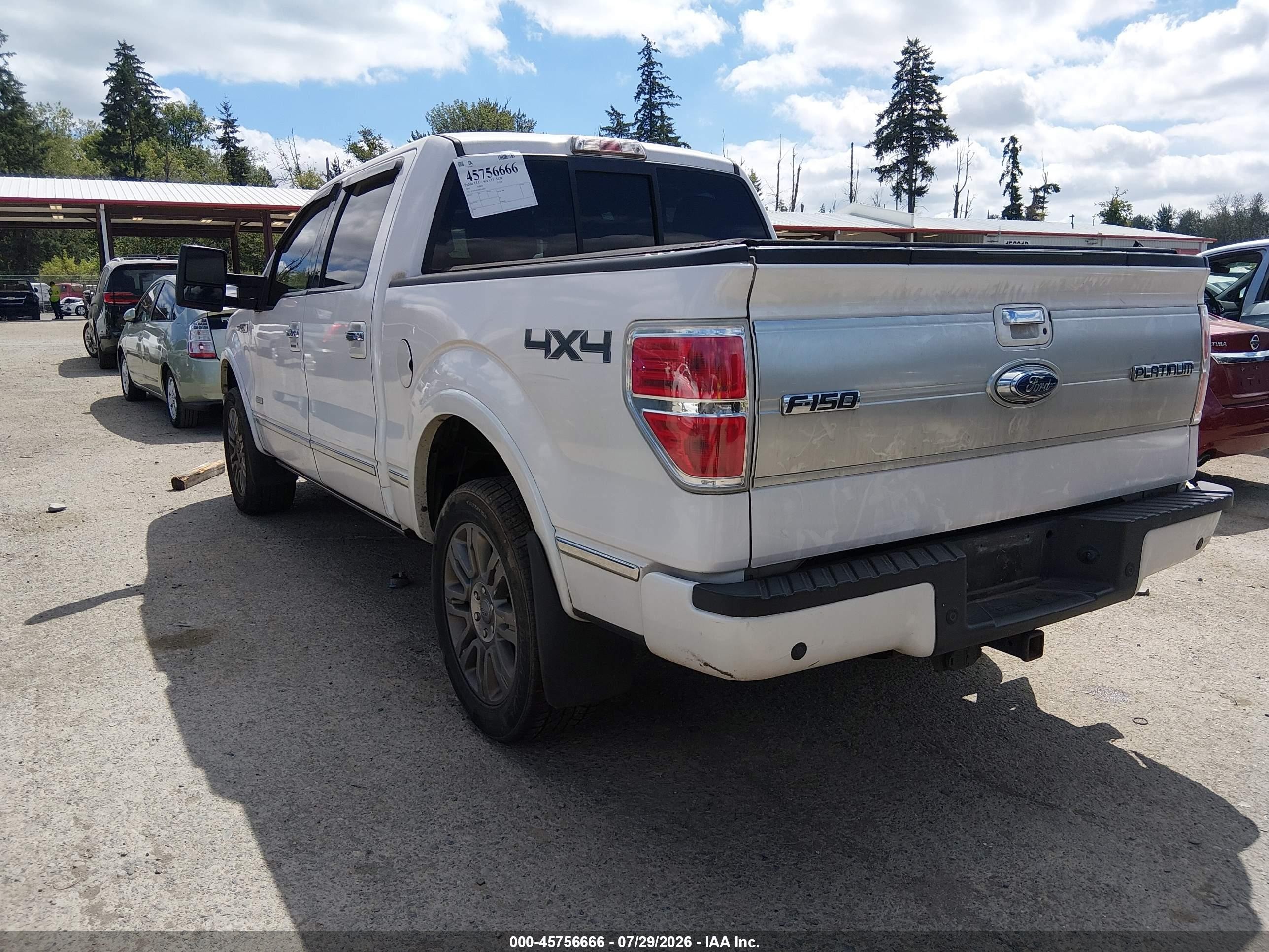 2011 Ford F-150 Platinum White vin: 1FTFW1ET0BFA52861