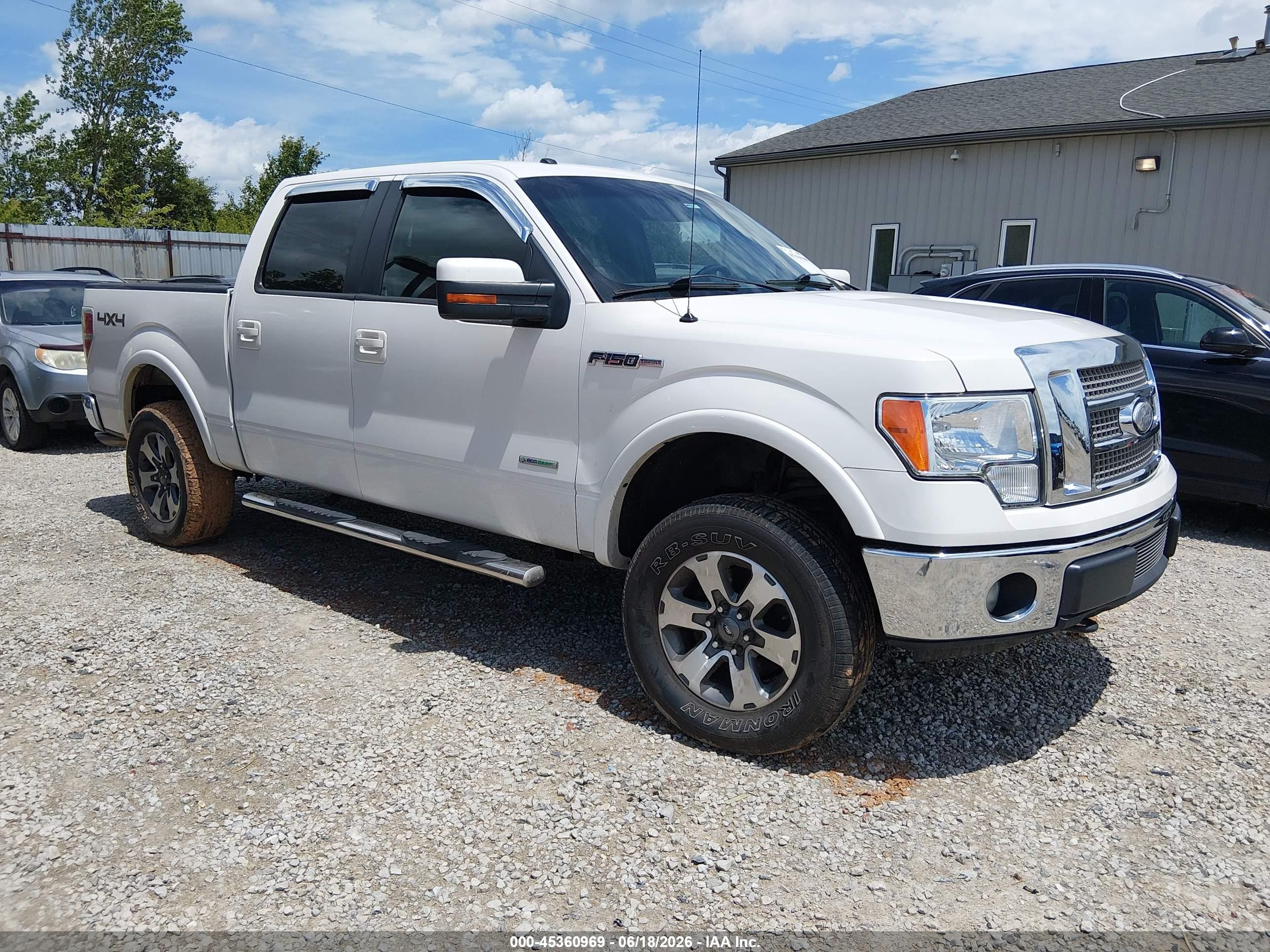 2011 Ford F-150 Lariat White vin: 1FTFW1ET0BFB90206