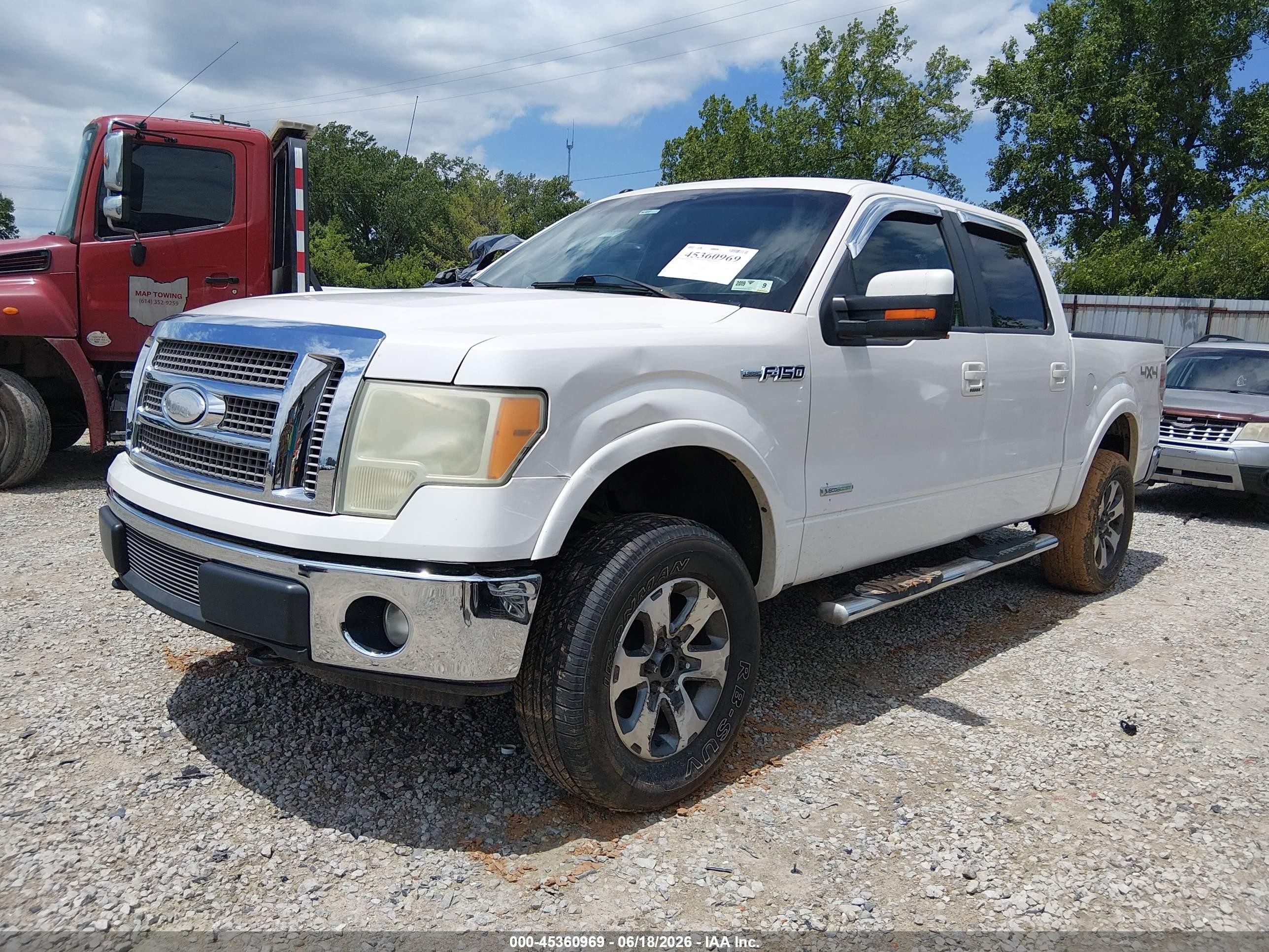 2011 Ford F-150 Lariat White vin: 1FTFW1ET0BFB90206
