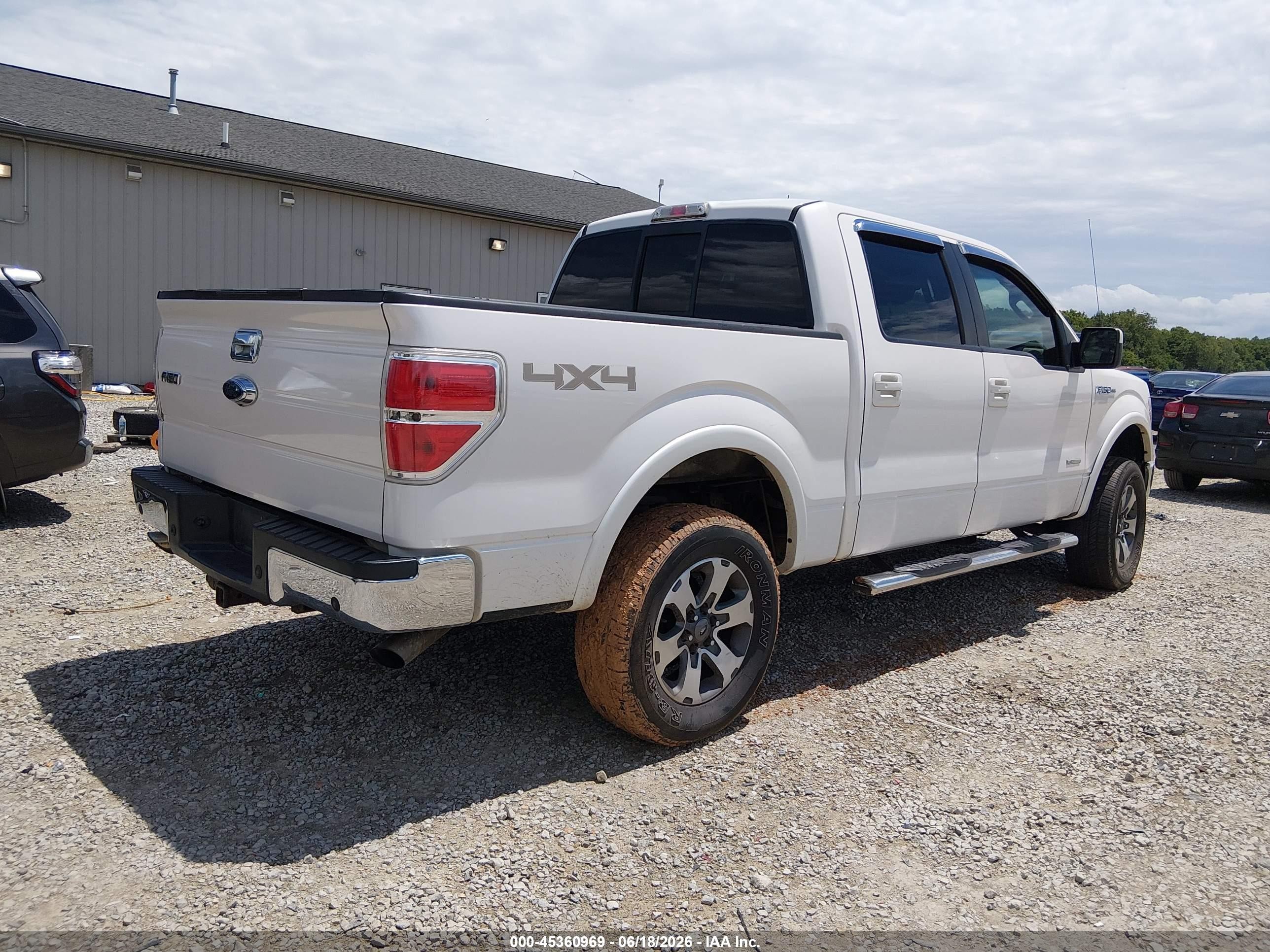 2011 Ford F-150 Lariat White vin: 1FTFW1ET0BFB90206