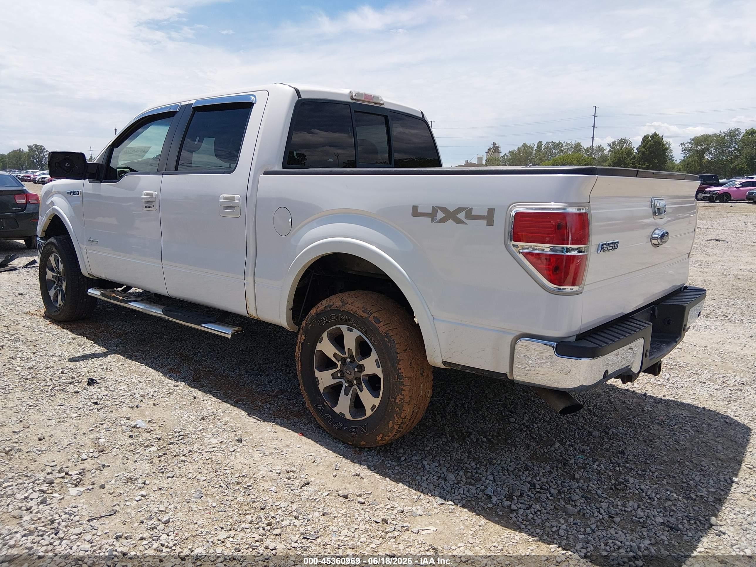 2011 Ford F-150 Lariat White vin: 1FTFW1ET0BFB90206