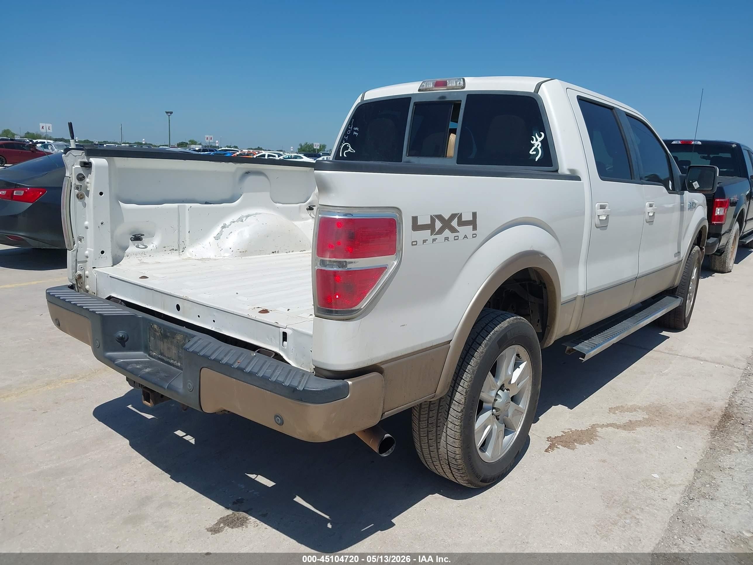 2012 Ford F-150 Lariat White vin: 1FTFW1ET0CFA41716