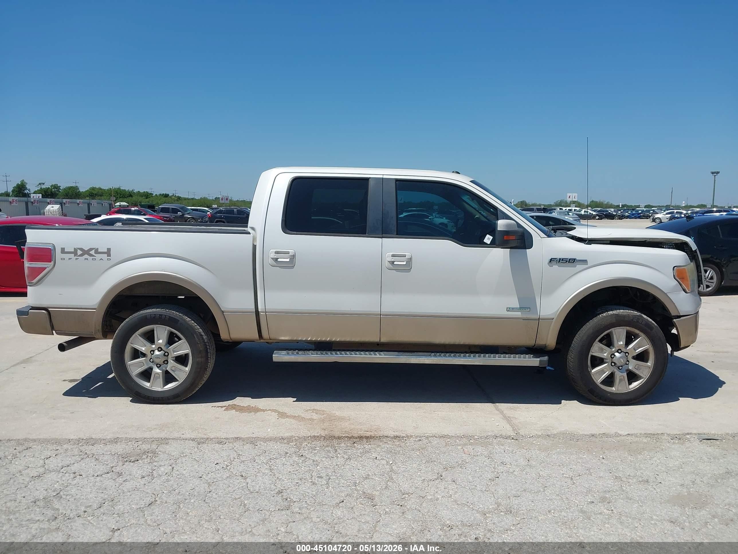 2012 Ford F-150 Lariat White vin: 1FTFW1ET0CFA41716