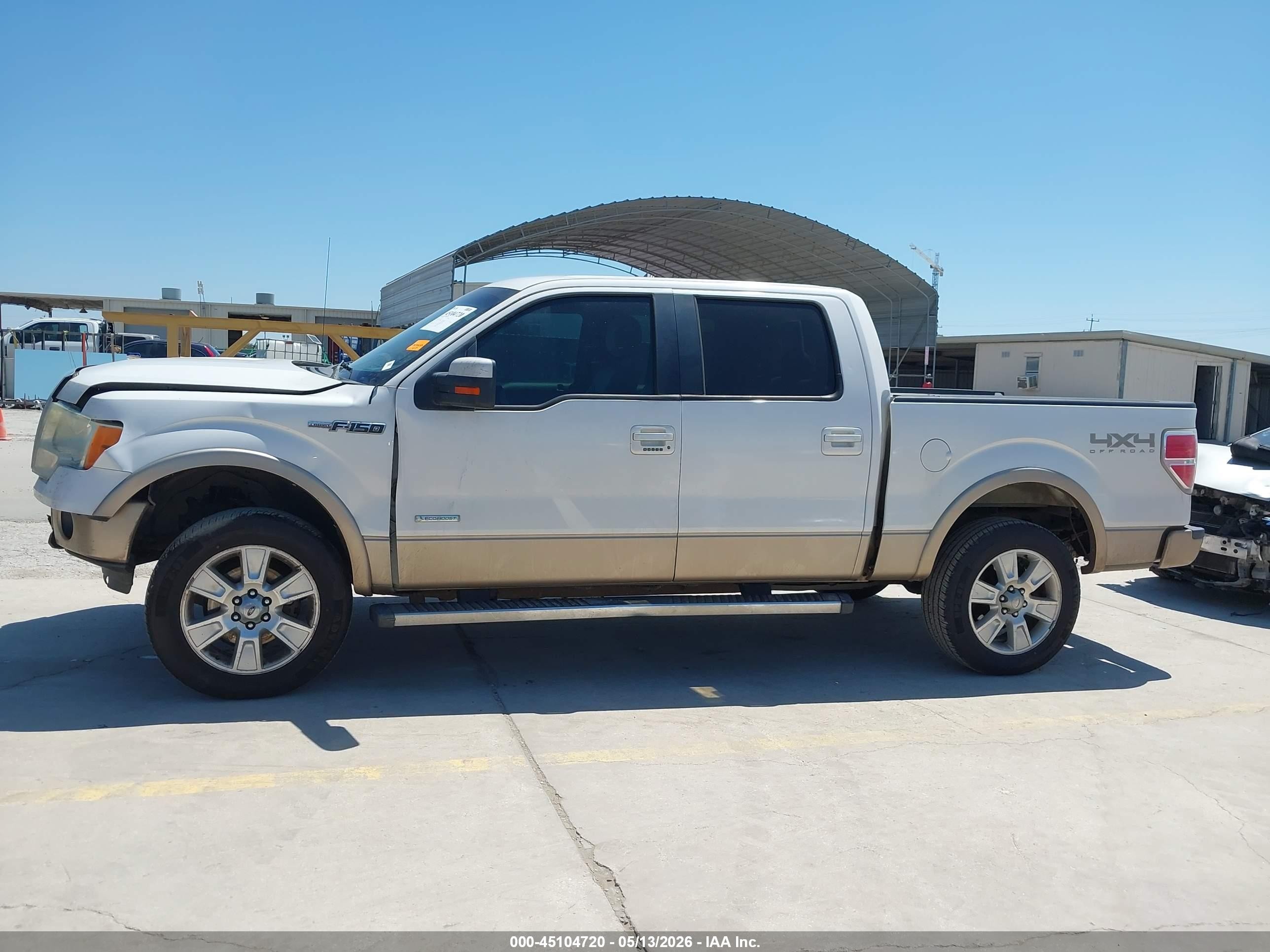 2012 Ford F-150 Lariat White vin: 1FTFW1ET0CFA41716