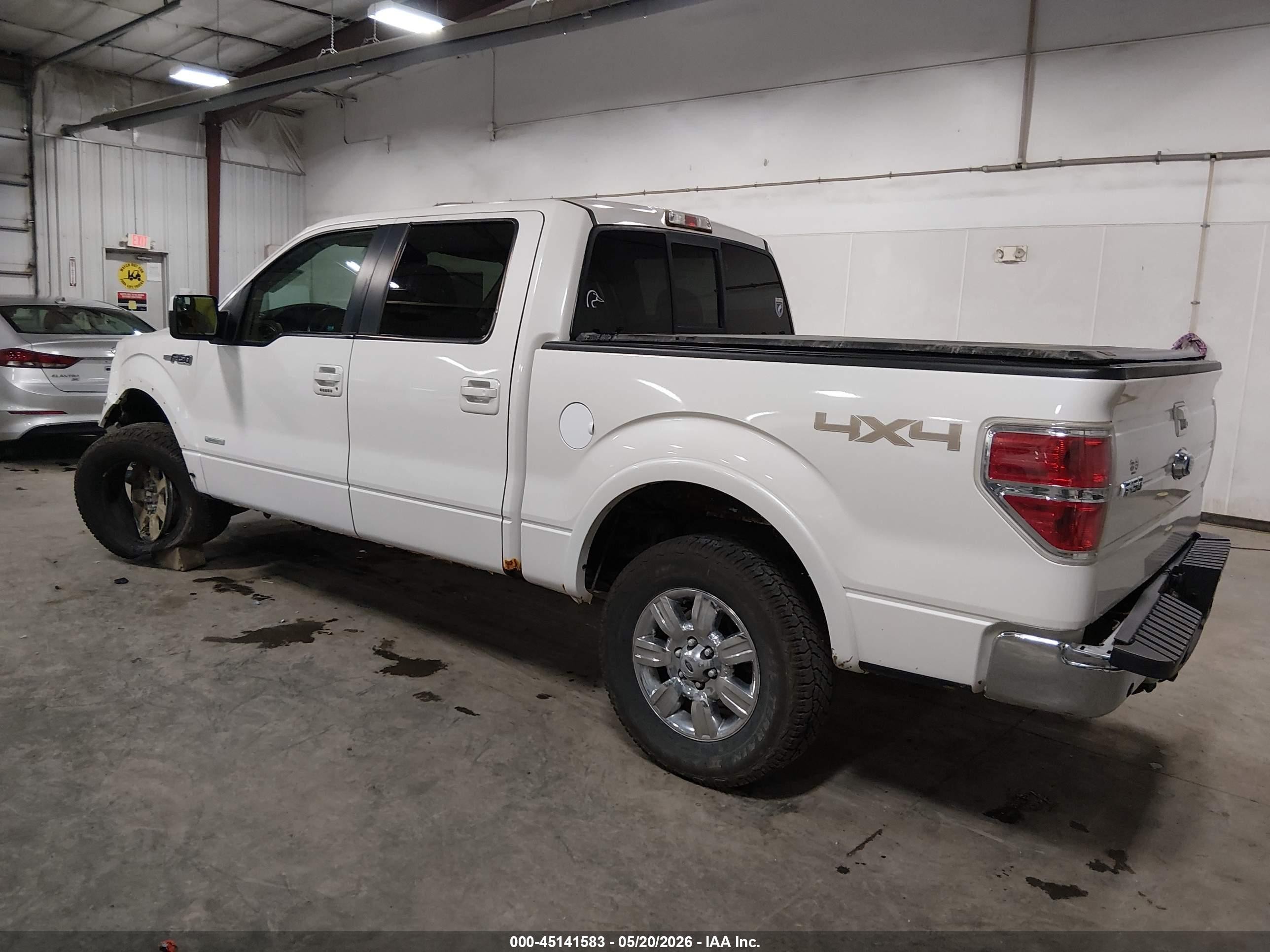 2012 Ford F-150 Lariat White vin: 1FTFW1ET0CFA58094