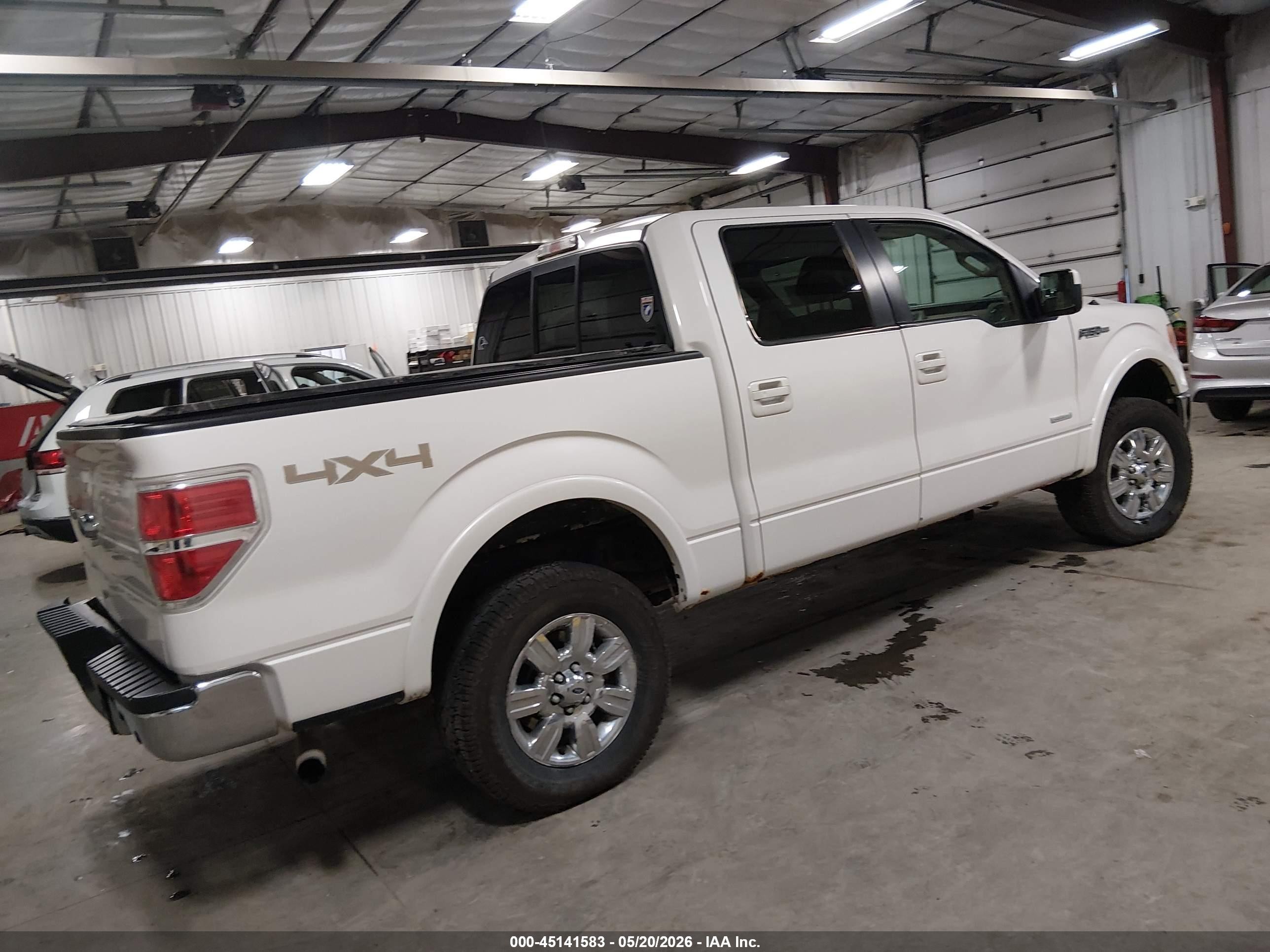 2012 Ford F-150 Lariat White vin: 1FTFW1ET0CFA58094