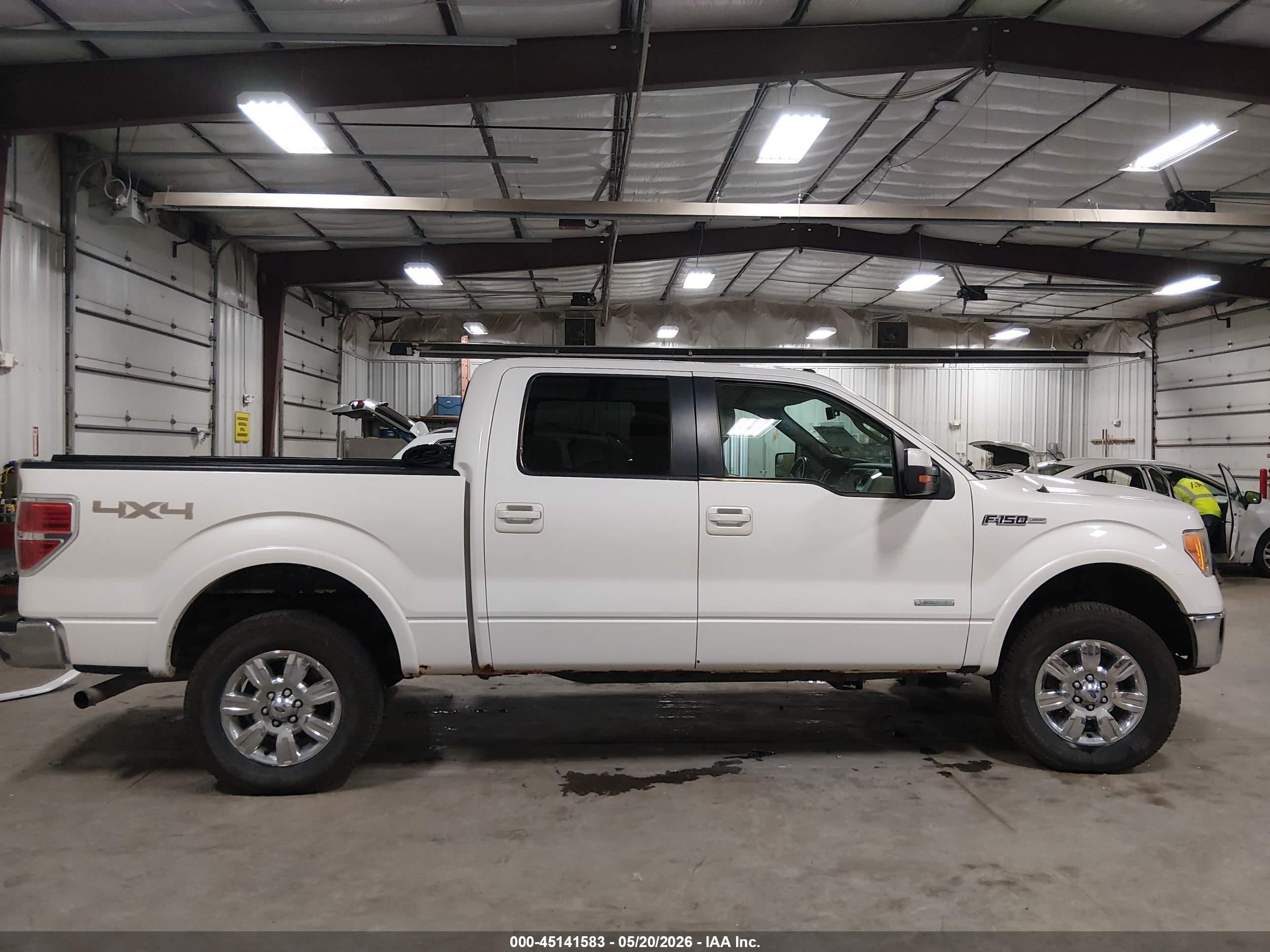 2012 Ford F-150 Lariat White vin: 1FTFW1ET0CFA58094