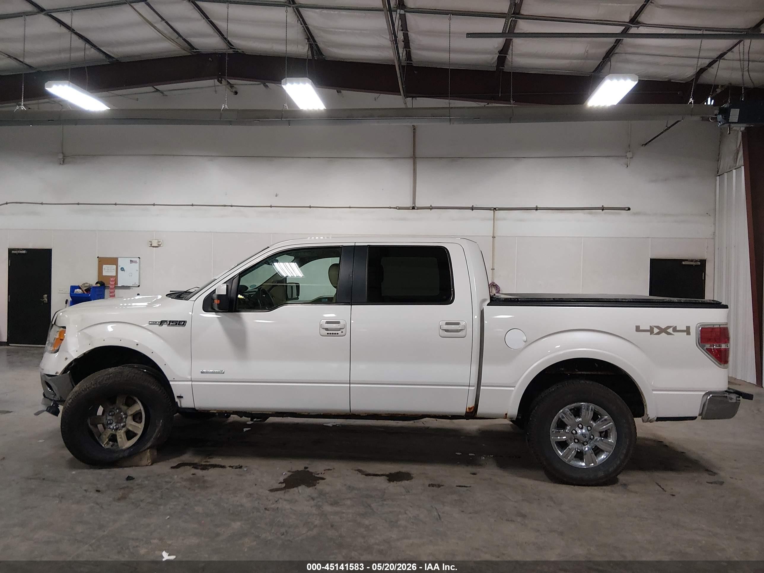 2012 Ford F-150 Lariat White vin: 1FTFW1ET0CFA58094