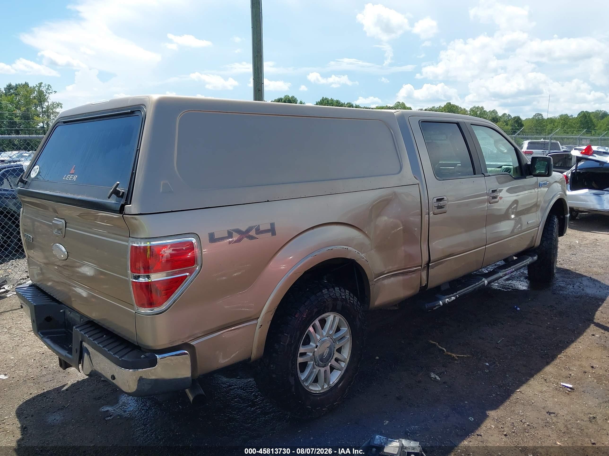 2012 Ford F-150 Lariat Бежевый vin: 1FTFW1ET0CFA59813
