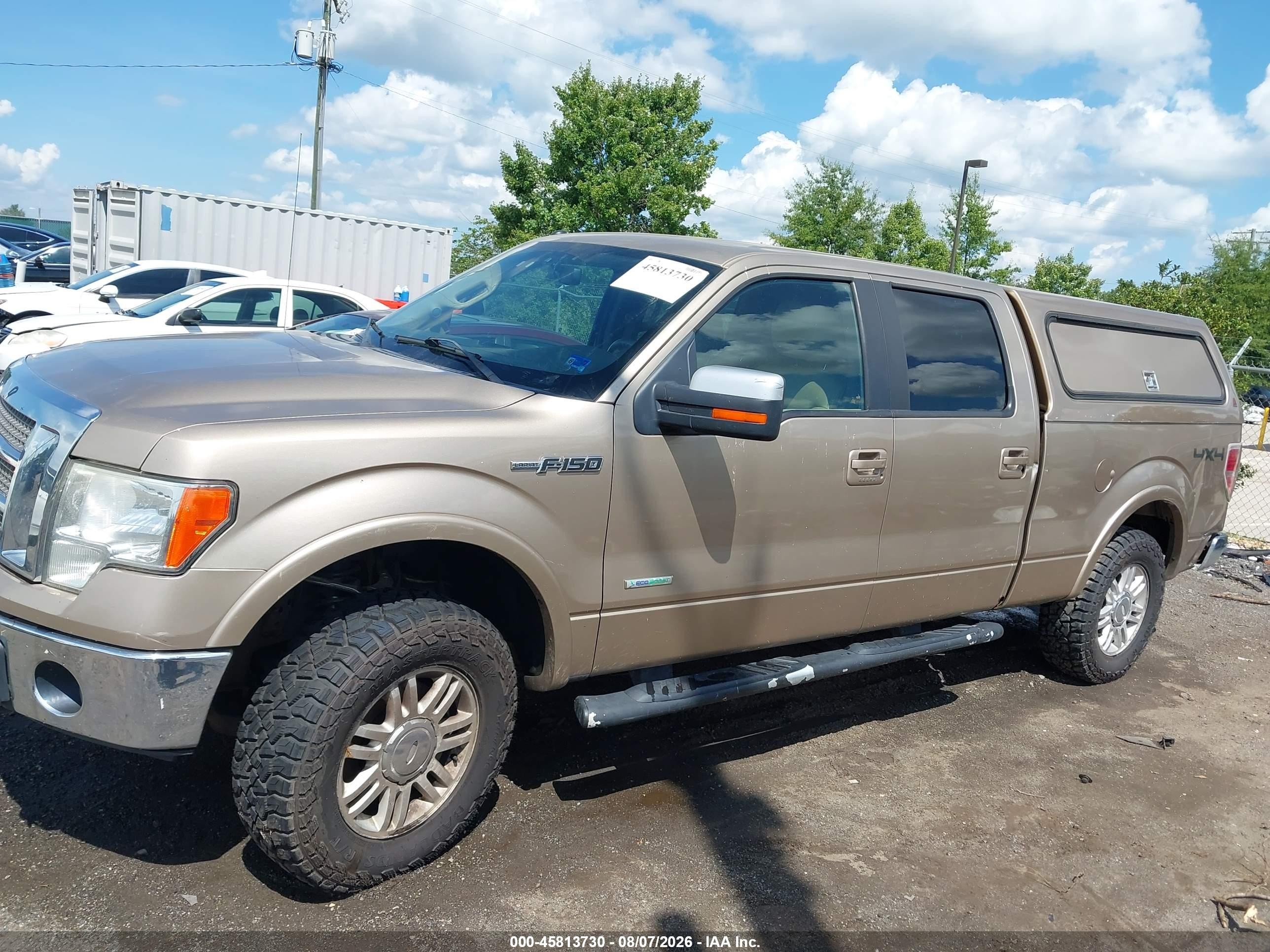 2012 Ford F-150 Lariat Бежевый vin: 1FTFW1ET0CFA59813