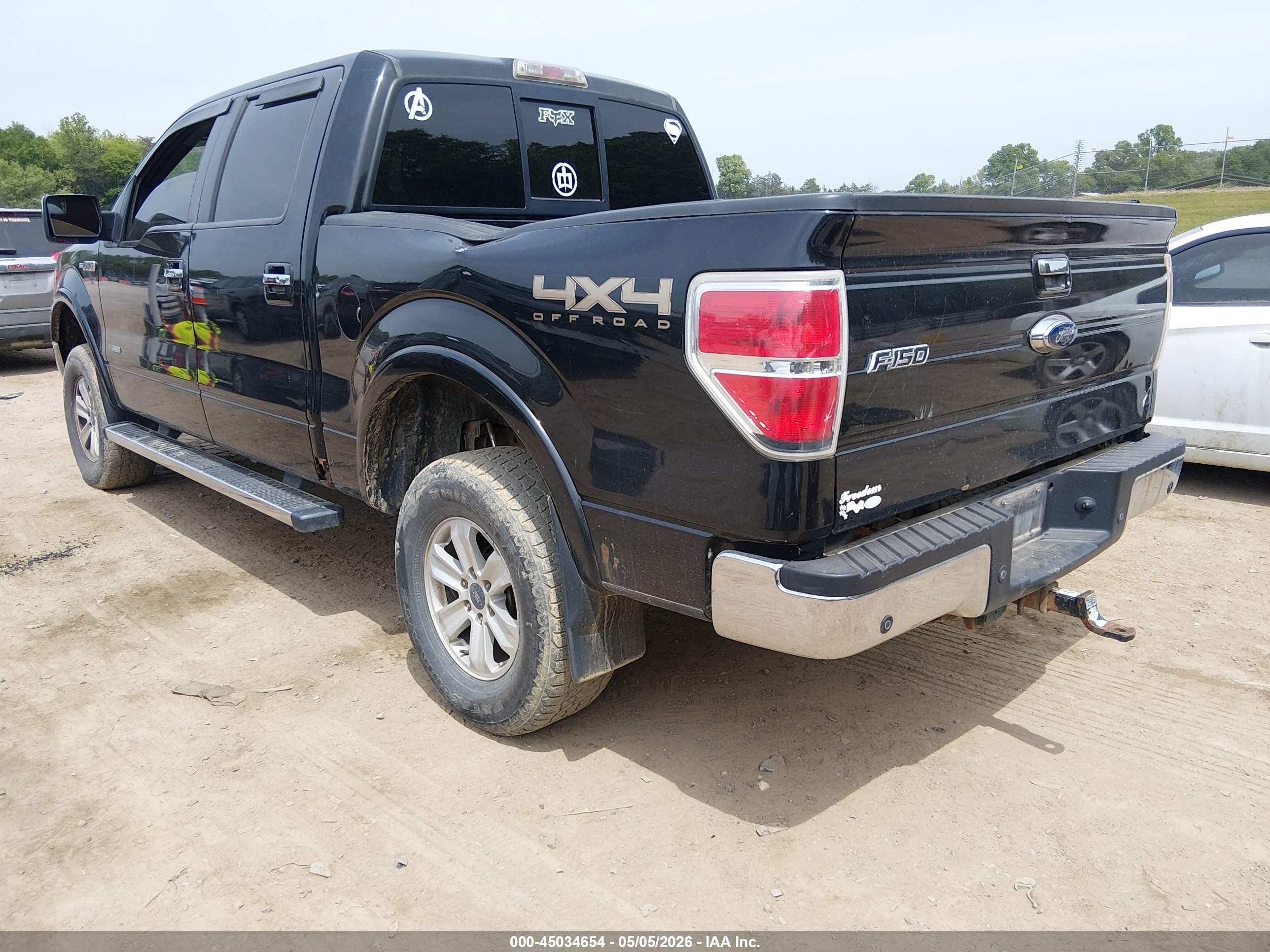 2012 Ford F-150 Lariat Черный vin: 1FTFW1ET0CFA84243