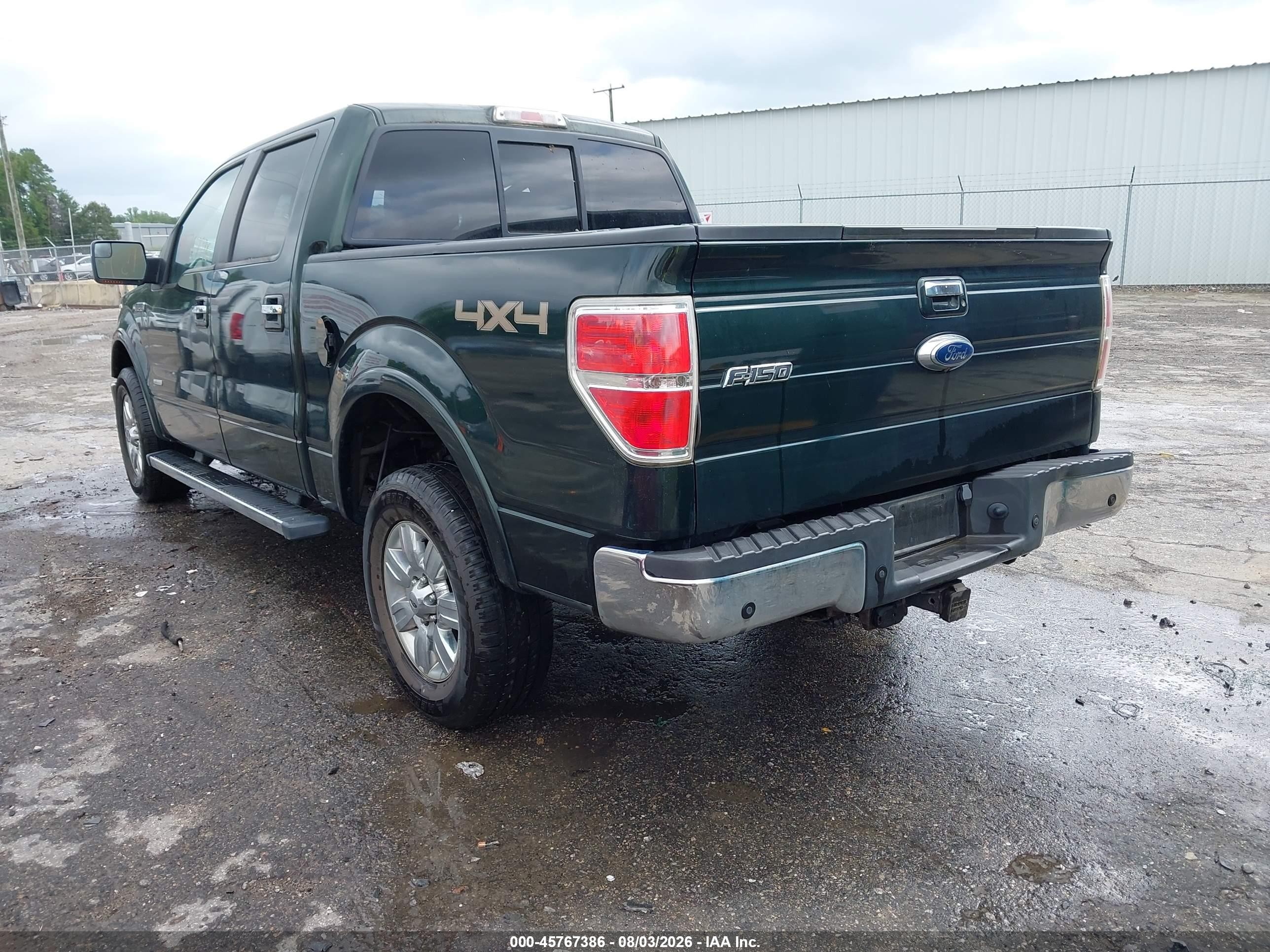 2012 Ford F-150 Lariat Green vin: 1FTFW1ET0CFB00554