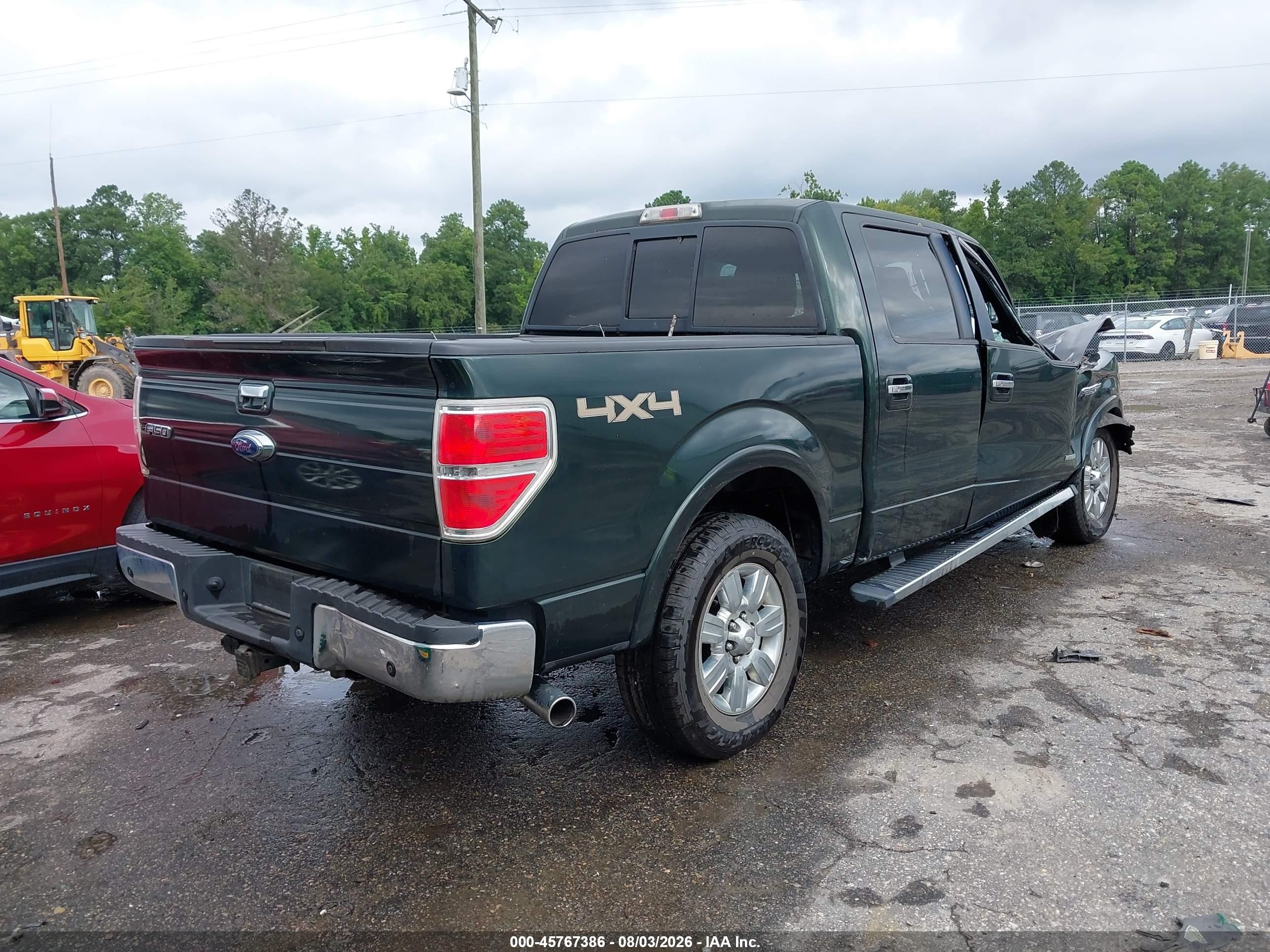 2012 Ford F-150 Lariat Green vin: 1FTFW1ET0CFB00554
