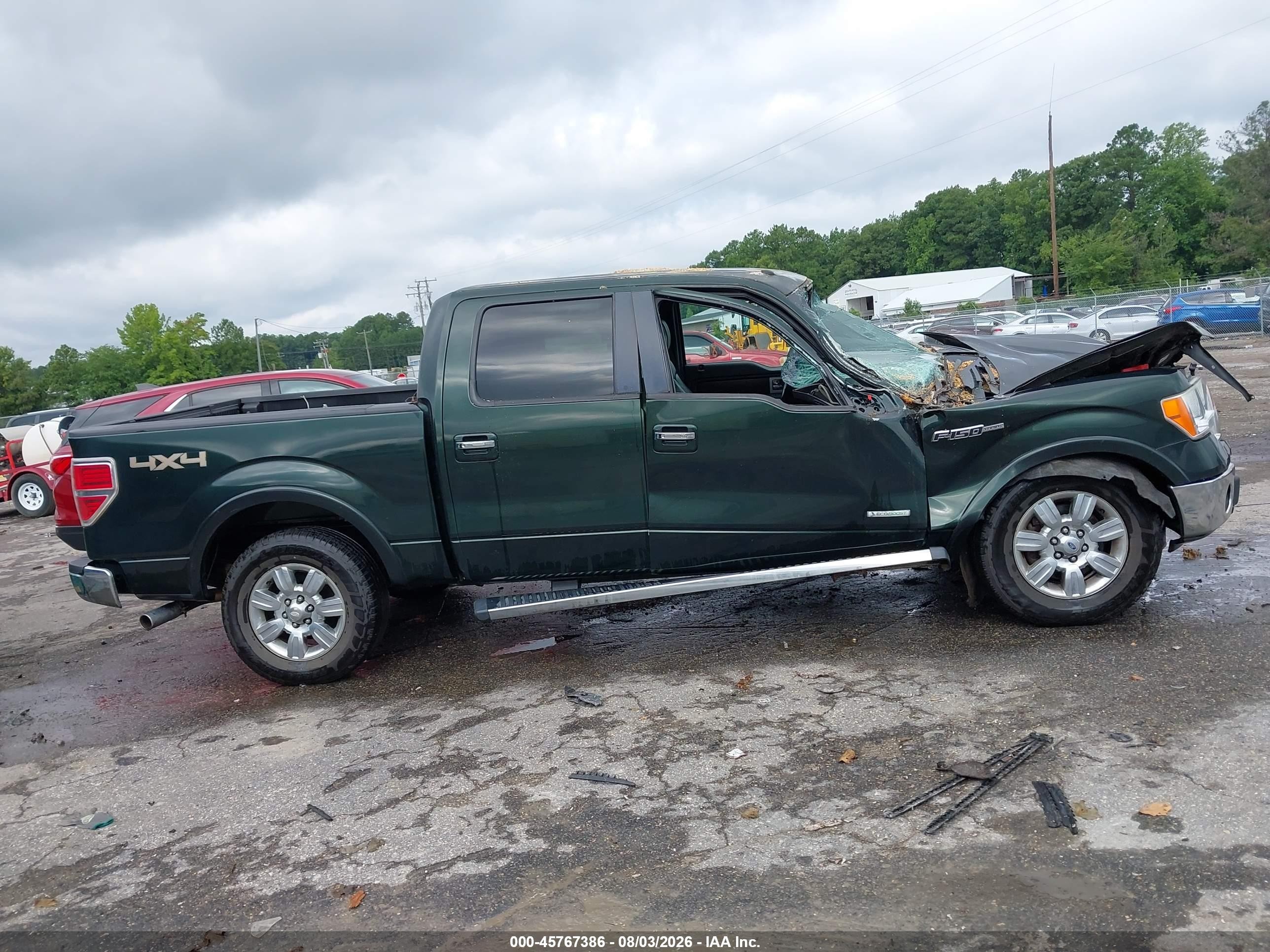 2012 Ford F-150 Lariat Green vin: 1FTFW1ET0CFB00554