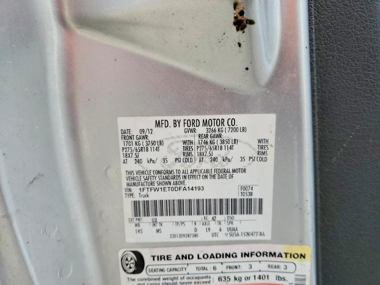2013 Ford F150 Supercrew Silver vin: 1FTFW1ET0DFA14193