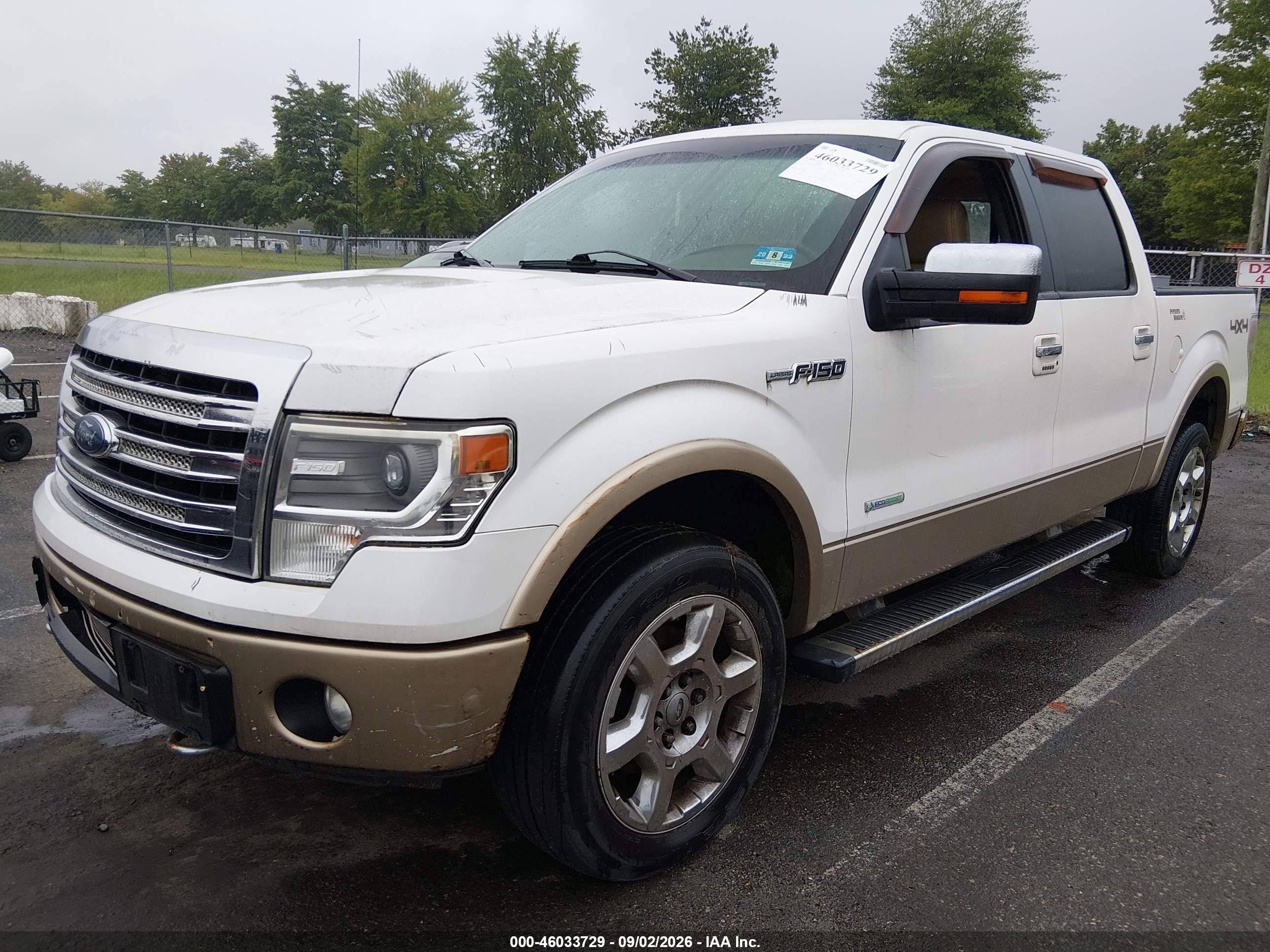 2013 Ford F-150 Lariat White vin: 1FTFW1ET0DFA41491